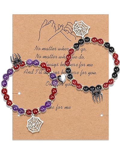 Couples Bracelets for Him and Her Matching Bf Gf Pinky Promise Relationship Anniversary Valentine'S Day Halloween Crystal Gifts Jewelry (Amethyst