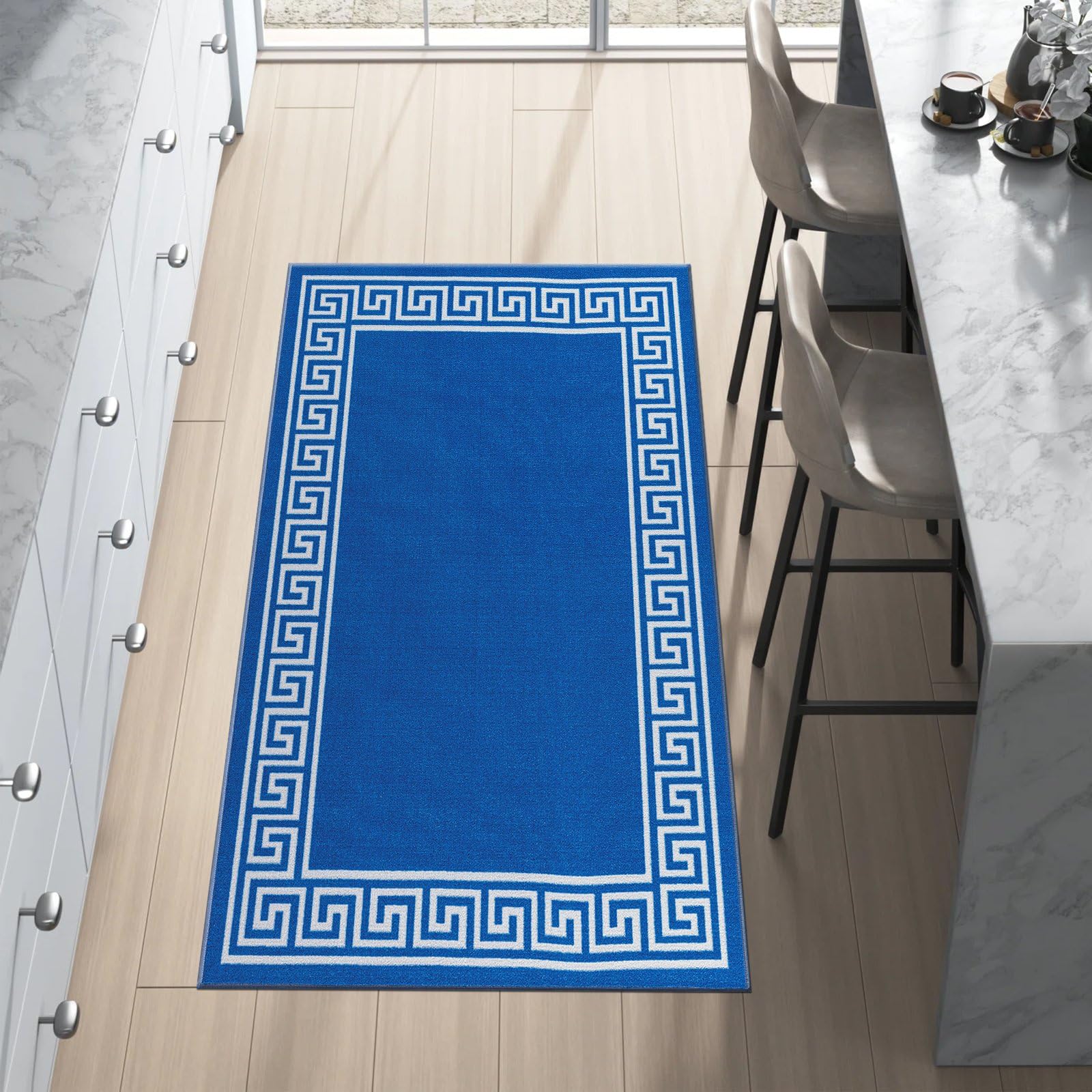 renoazul® Carpet Runners for Hallways Non-Slip Long & Wide Heavy-Duty Plain | 80 x 300 cm Super Absorbent Indoor Stair Carpet and Kitchen Anti-slip Floor Mats - Greeky Rug - Grey & Black — view 111