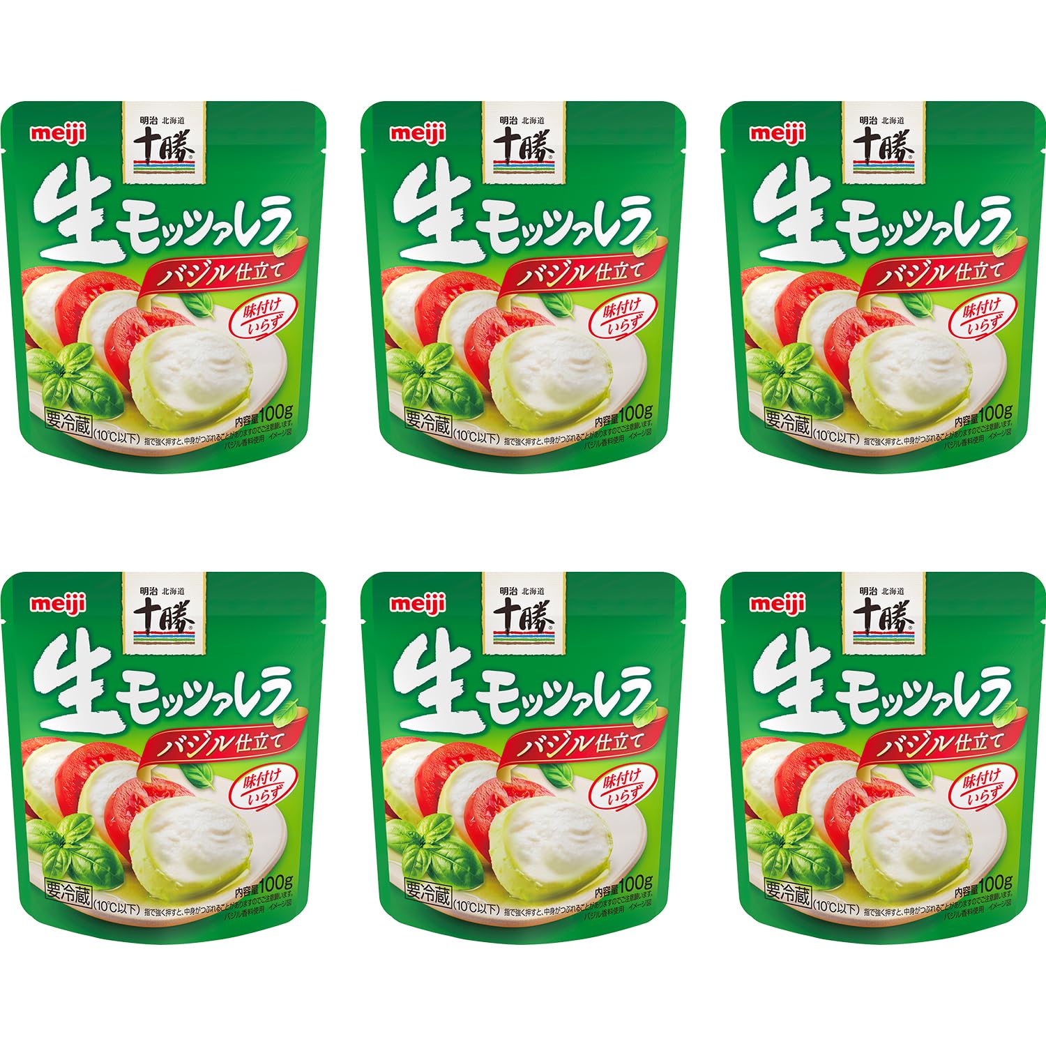 Amazon | 明治(乳製品) 明北海道十勝生モッツァレラ バジル仕立て 100g