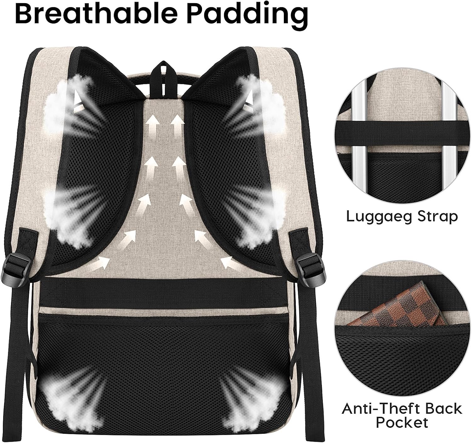 BIKROD Backpack for Girls Women, School Backpack for Teen Boys, Lightweight Casual High School Bookbag, Daily-use Travel Laptop Backpack with USB Charging Port Fits 15.6 Inch Notebook