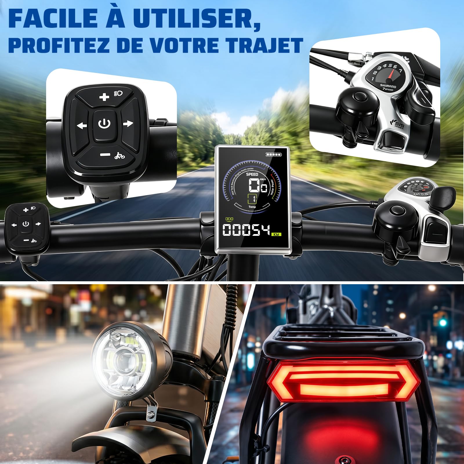 TODIMART Vélo Électrique Pliable 250W Fat Bike 20", Batterie 48V 13Ah