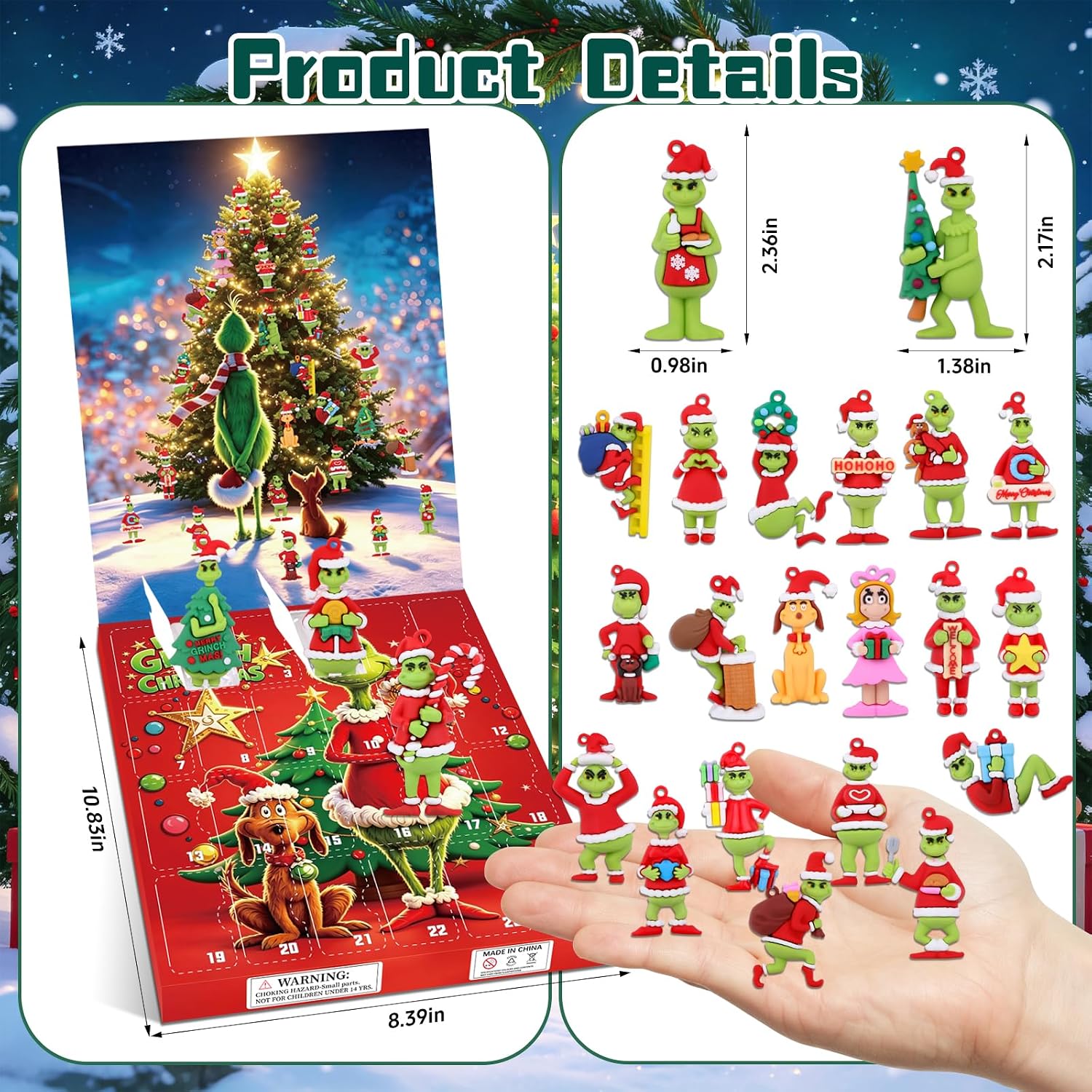 Christmas Advent Calendar 2026, Christmas Tree Ornaments Countdown Calendar image 2