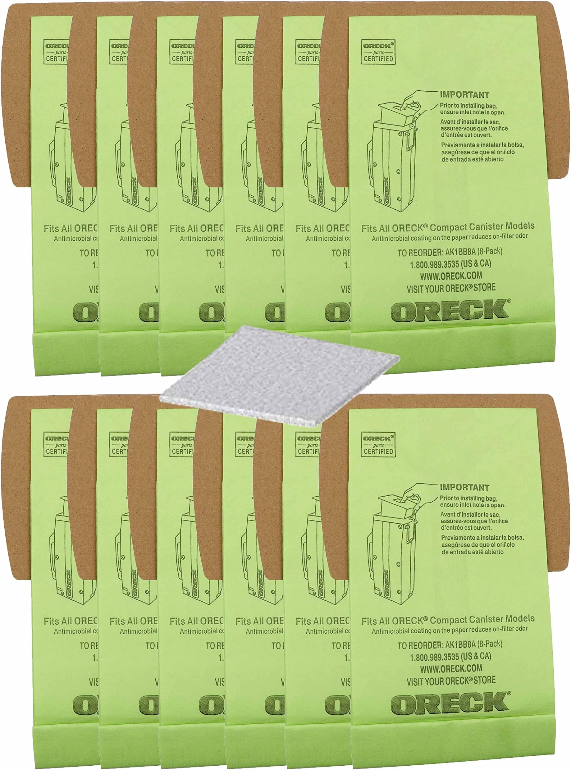 Genuine Oreck AK1BB8A Vacuum Bag for BB900DGR Canister