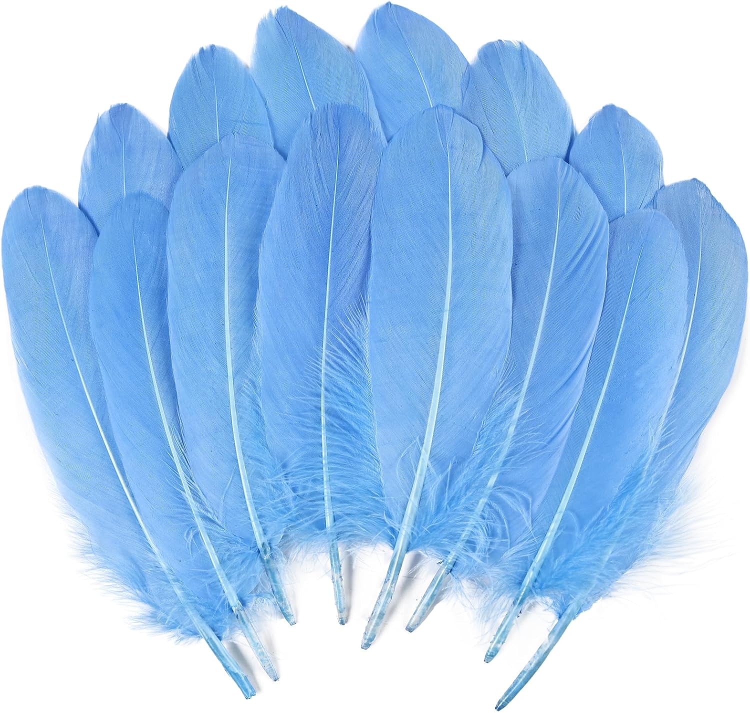 THARAHT 120pcs White Goose Feathers Natural Bulk 6-8 inch 15-20cm for Crafts DIY Cosplay Wedding Party Halloween Decoration Goose Nagoire Feathers