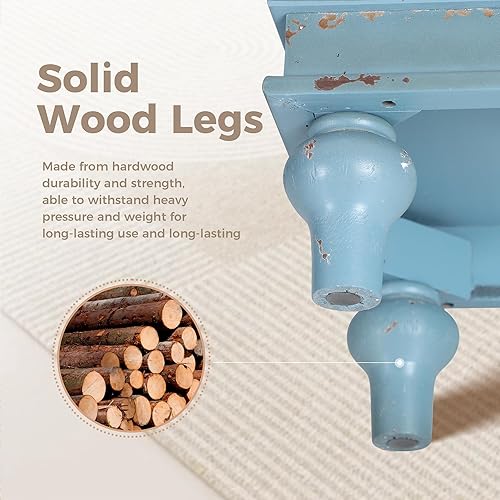 Miniatura 7 de MMAISON Arts - Armario decorativo con 2 puertas, armario de almacenamiento desgastado con patas de madera maciza para sala de estar, entrada,