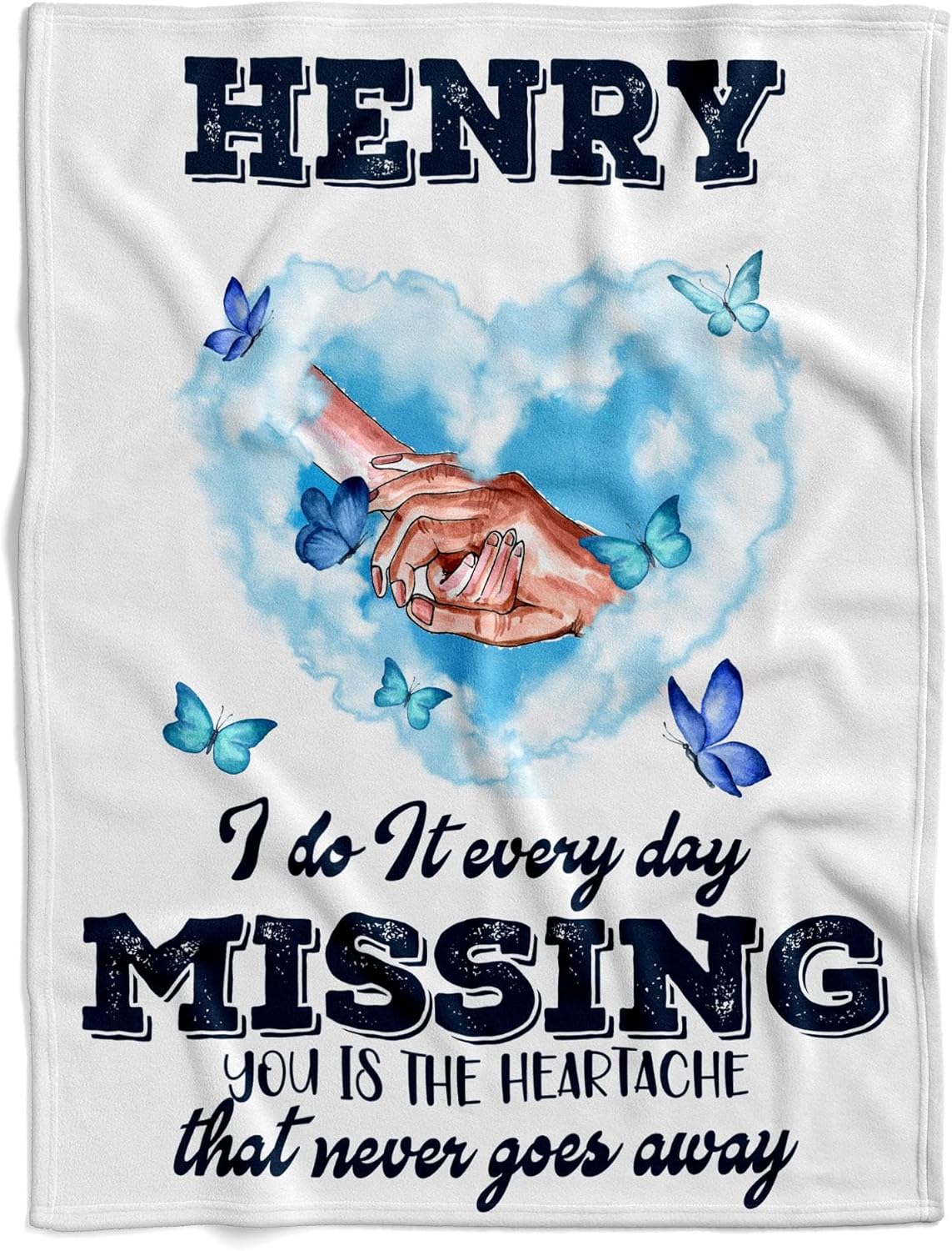 Personalized Memorial Baby Blanket, Custom in Loving Memory Swaddle, Angel Wings & Hands Heartfelt Wrap, Sympathy Gift, Bereavement Fleece Keepsake, Comforting Loss of Child Blanket