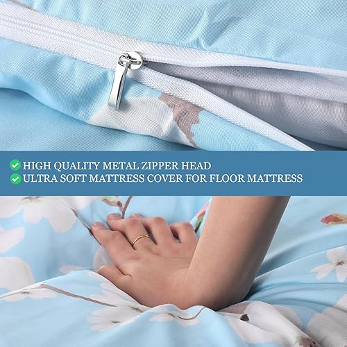 Miniatura 5 de Preboun Funda de colchón de futón con cremallera, 84 x 5880 x 39 pulgadas, cojín japonés para suelo, tatami, tailandés, coreano, para dormir