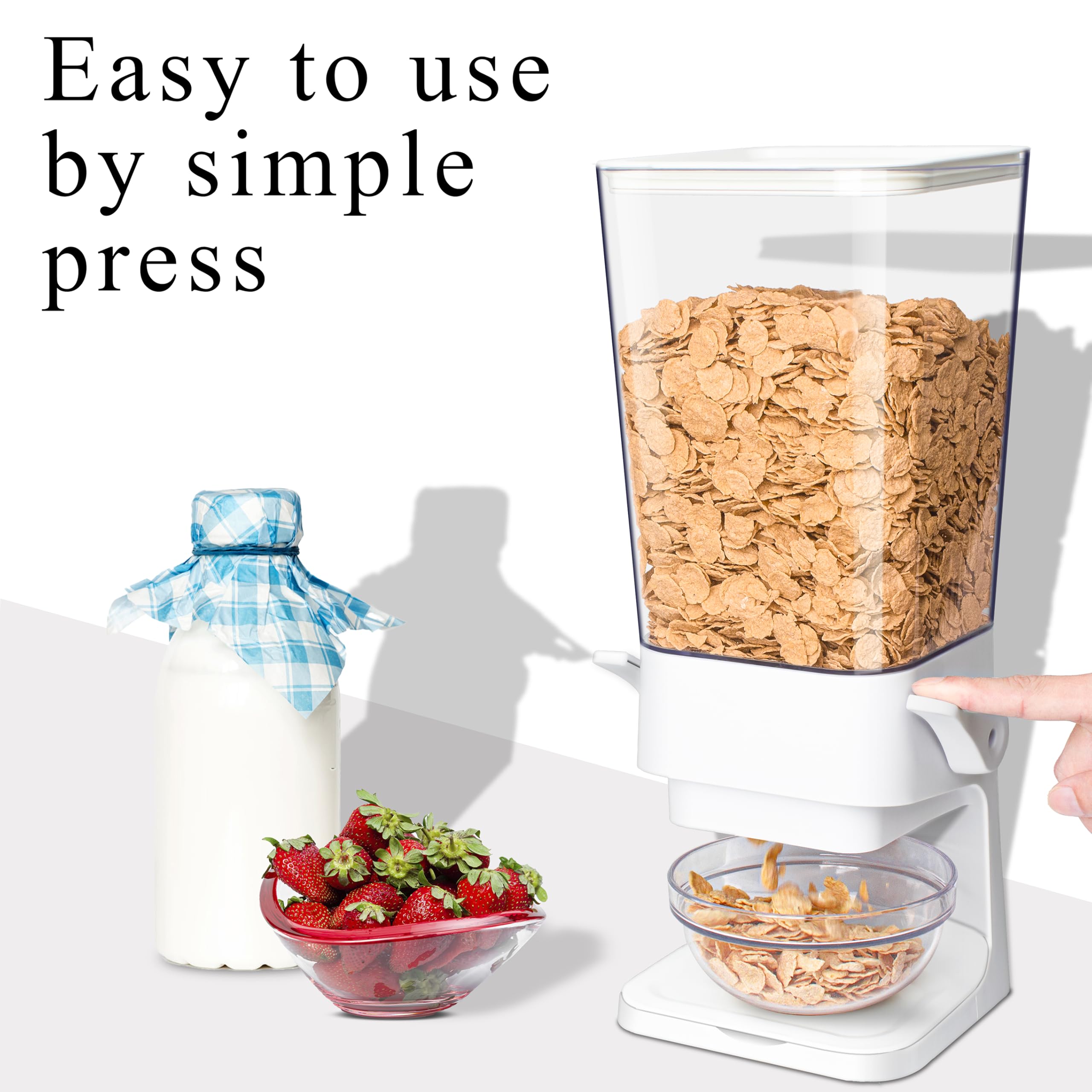 Dispensador de cereales para encimera, dispensador de almacenamiento de contenedores de cereales de 5 L para despensa, dispensador grande de cereales de alimentos secos, no es fácil de triturar
