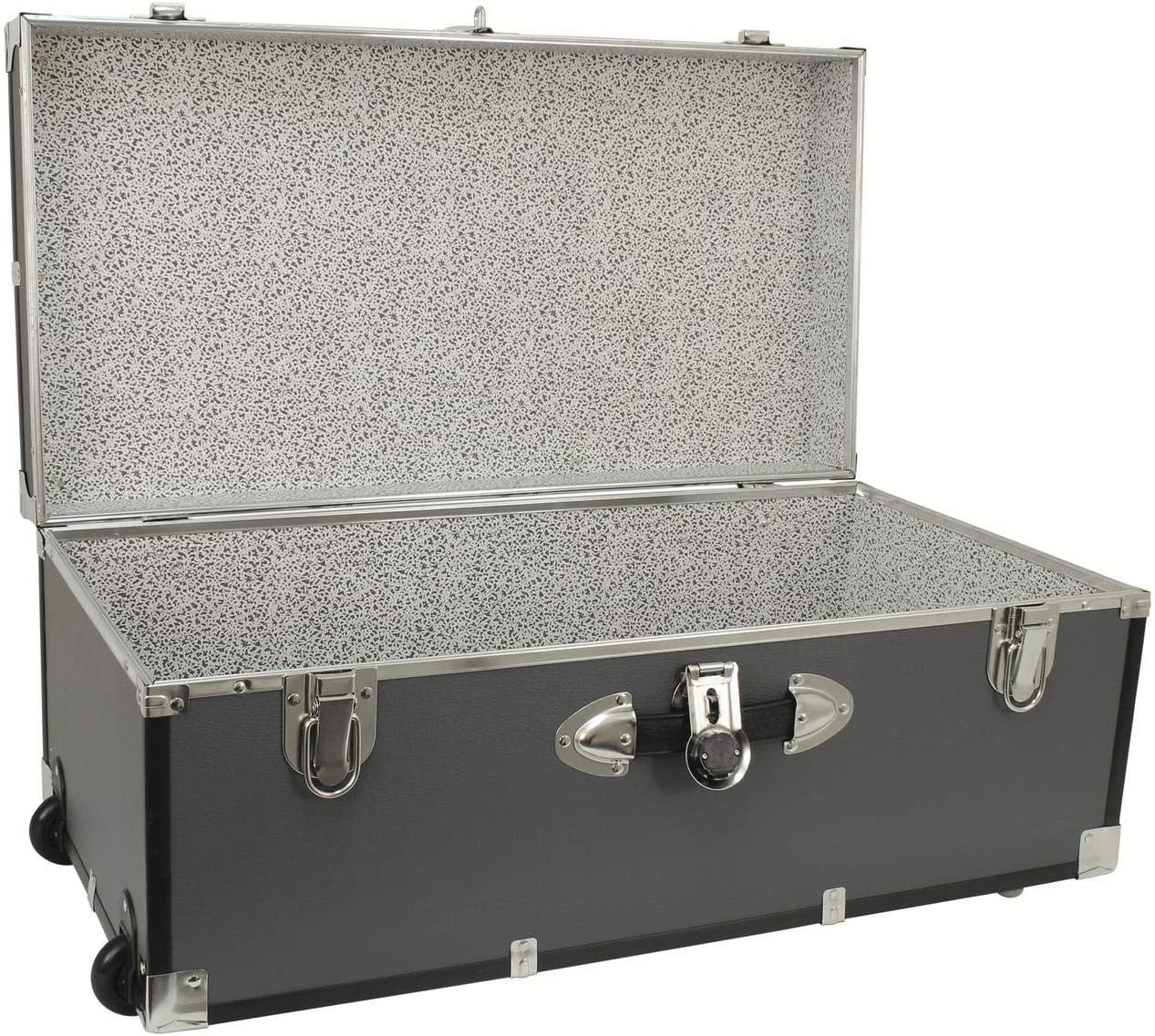 Seward Trunk 30-inch Footlocker Trunk with Wheels Grey (Gray) : Home & Kitchen