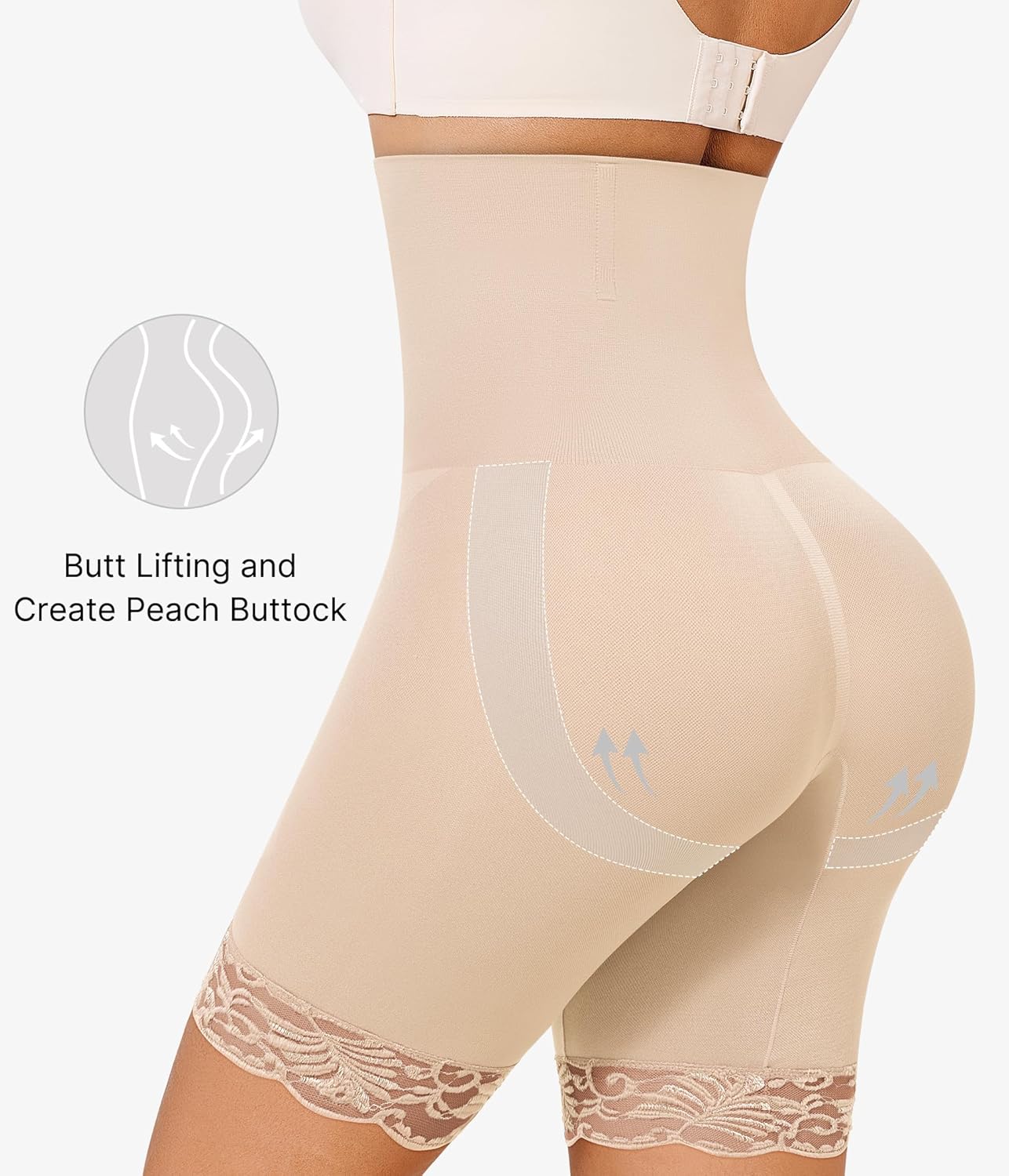 Nebility Shapewear for Women Tummy Control High Waisted Body Shaper Shorts Thigh Slimmer Butt Lifter Panties Underwear - Image 3