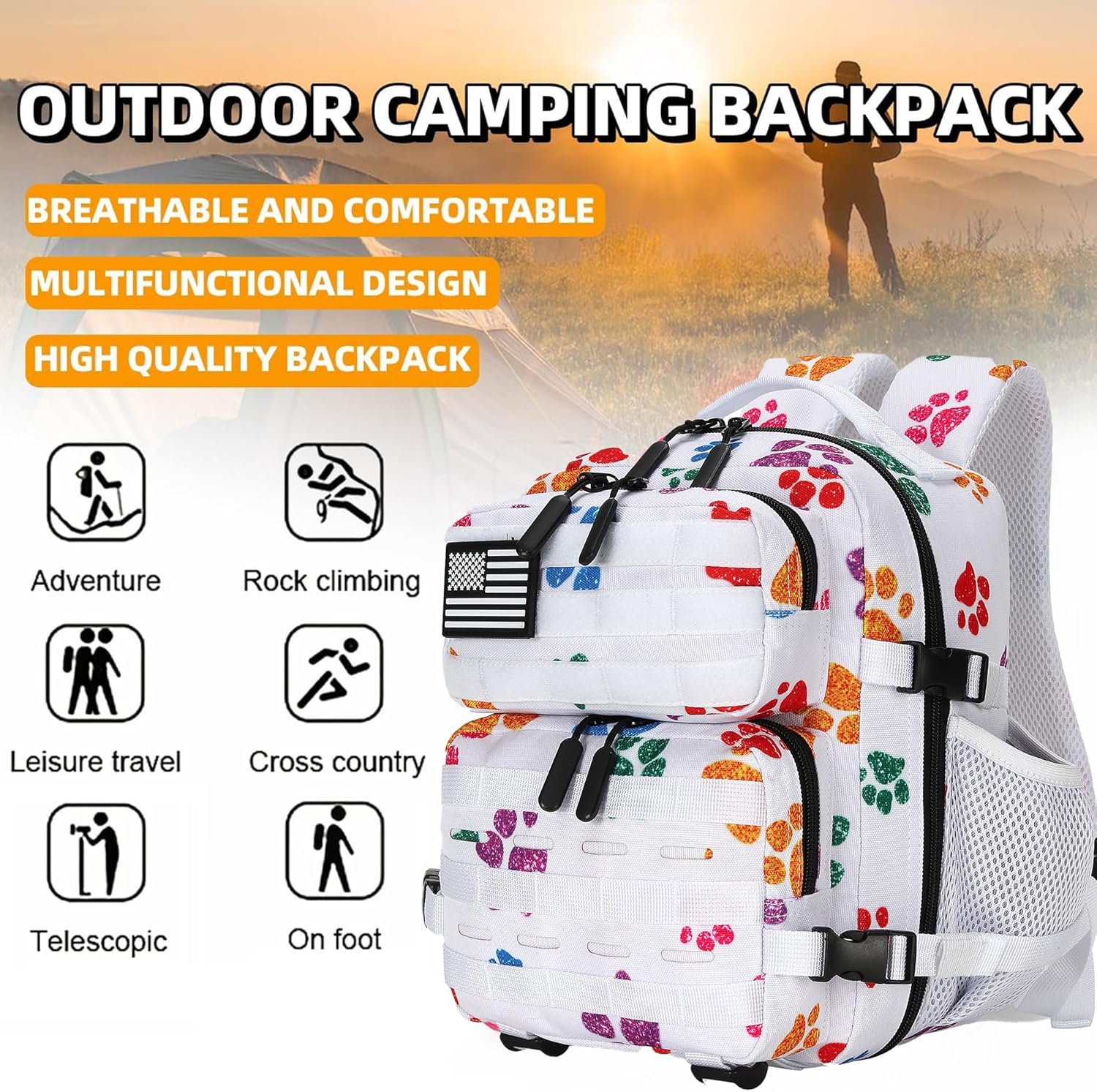 9L Mini Tactical Backpack for Men and Women Tactical Backpack Small for Hiking Small Tactical Bag Fitness Pack - Image 5