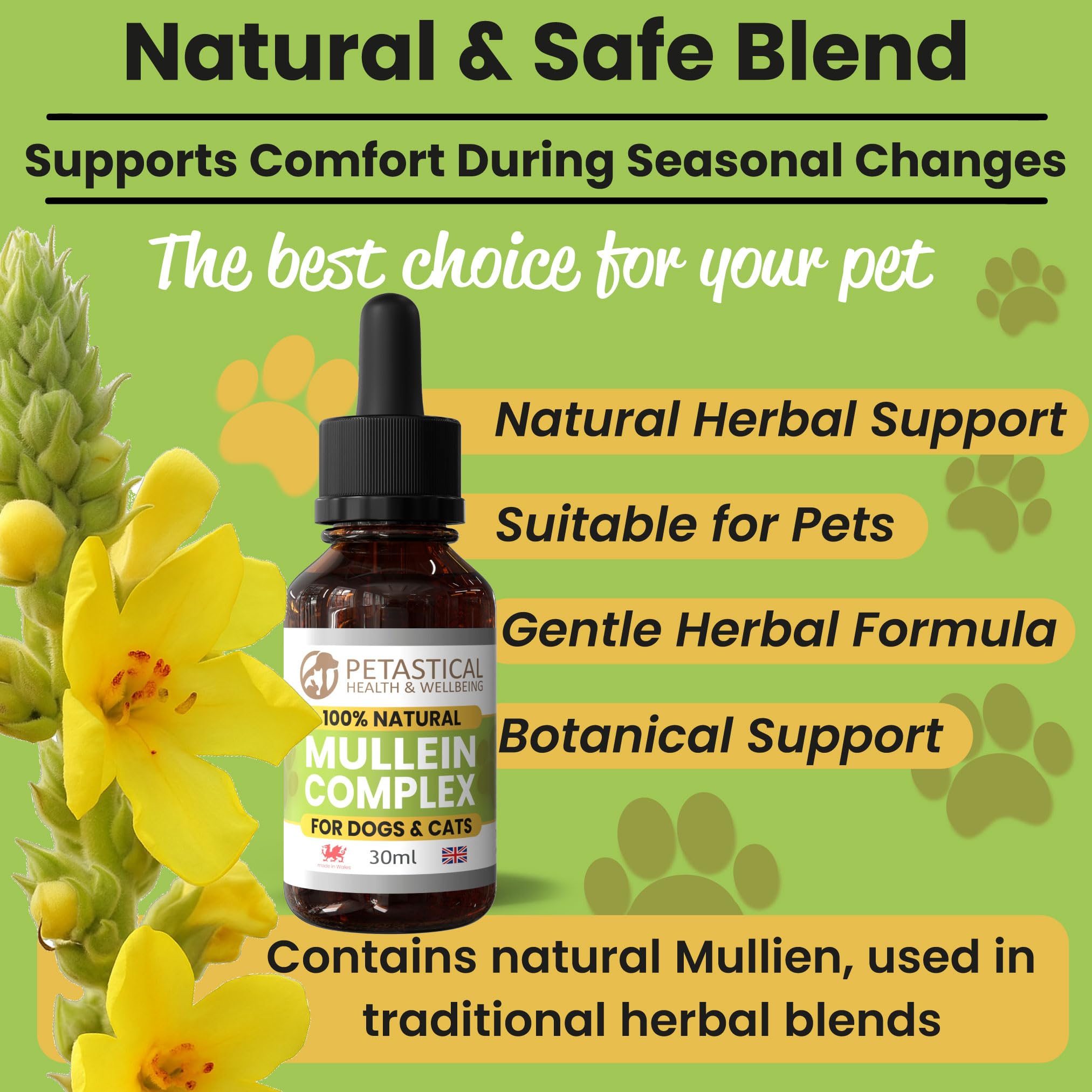 Petastical Mullein Complex for Dogs Cats Pets 100% Natural Respiratory Support, No Nasty Chemicals, Made in UK (30ml) - Image 3