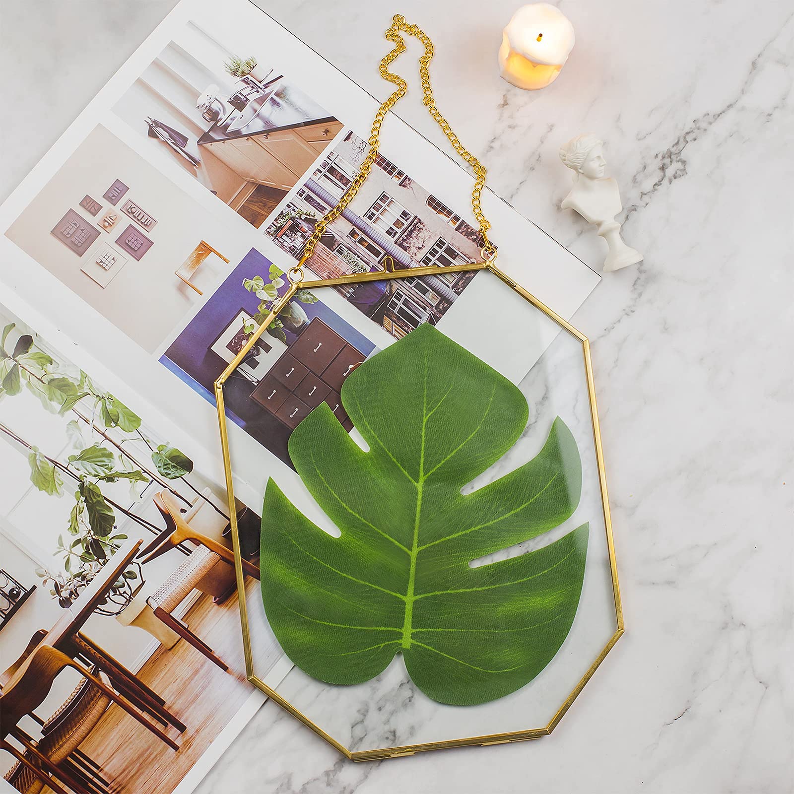 Wall Hanging Gold Brass Photo Frame Double Clear Floating 8x10 Inches wall-hanging-gold-brass-photo-frame-double-clear-floating-8x10-inches