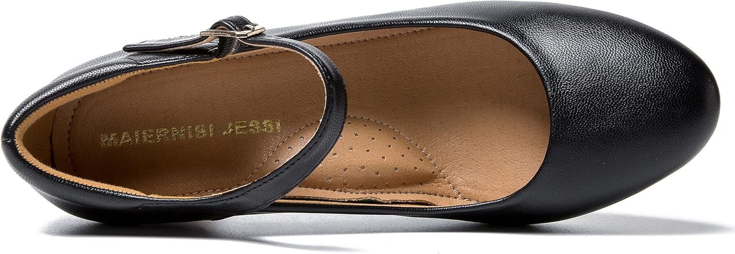 MAIERNISI JESSI Women's Mary Jane Pumps, 2.36 Inch Block Heel, Ankle Strap with Buckle, Closed Toe - Image 4