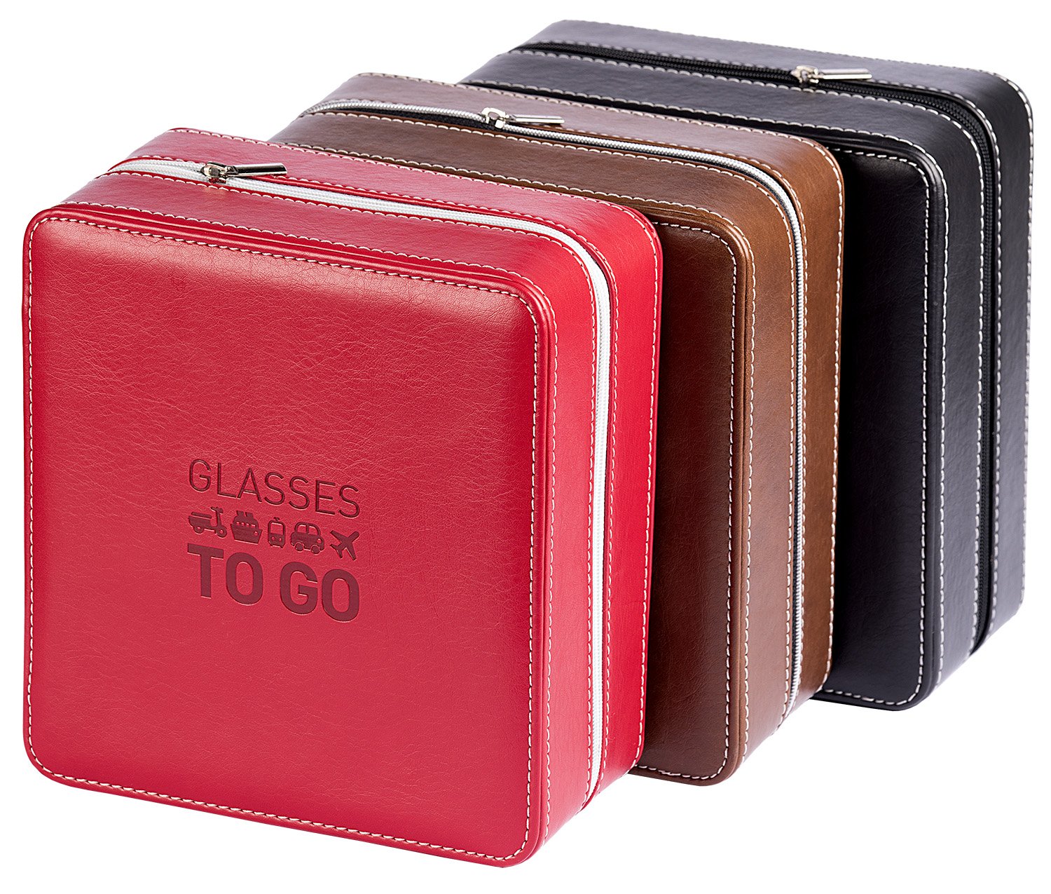 BIP Mehrbrillenetui Glasses to go - Traveler für 4 Brillen Rot