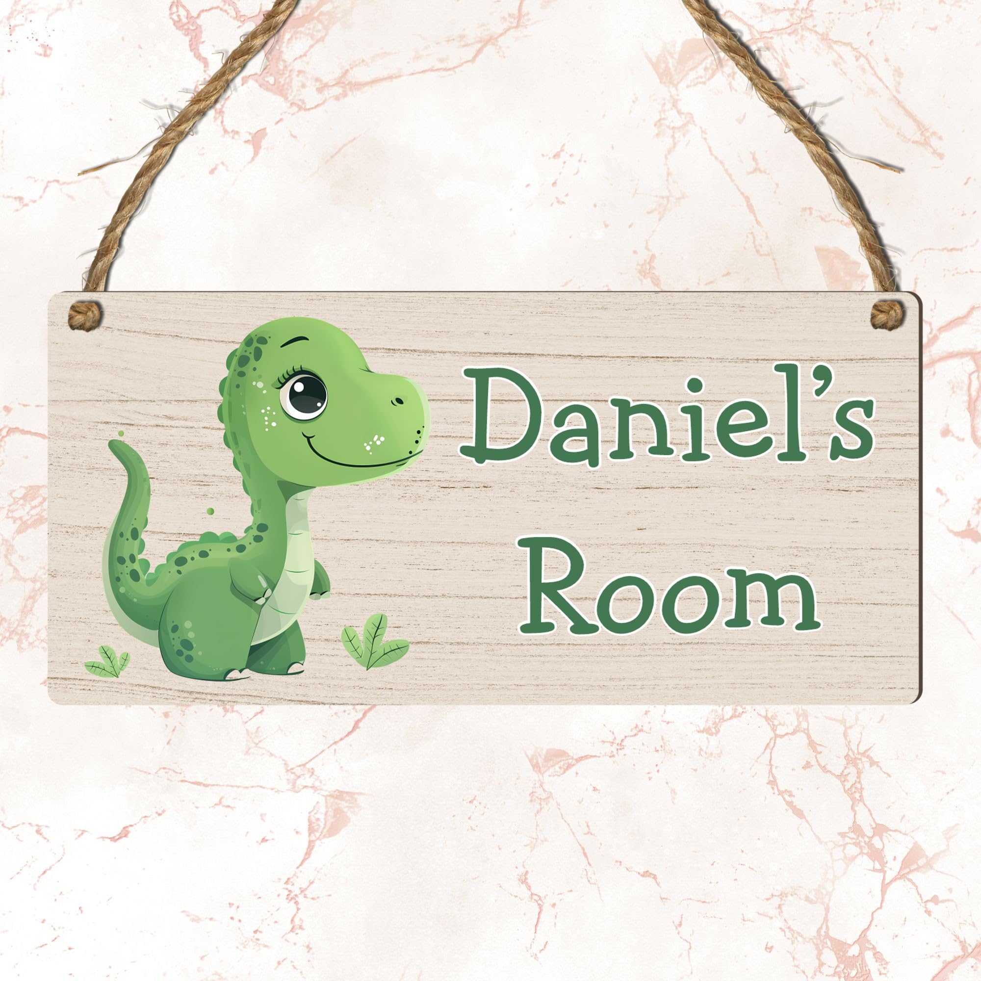Personalised Cute Dinosaur Plaque Rectangle Sign for Kids Bedroom Decor MDF Wood Birthday Christmas Thoughtful Keepsake Present - Image 7