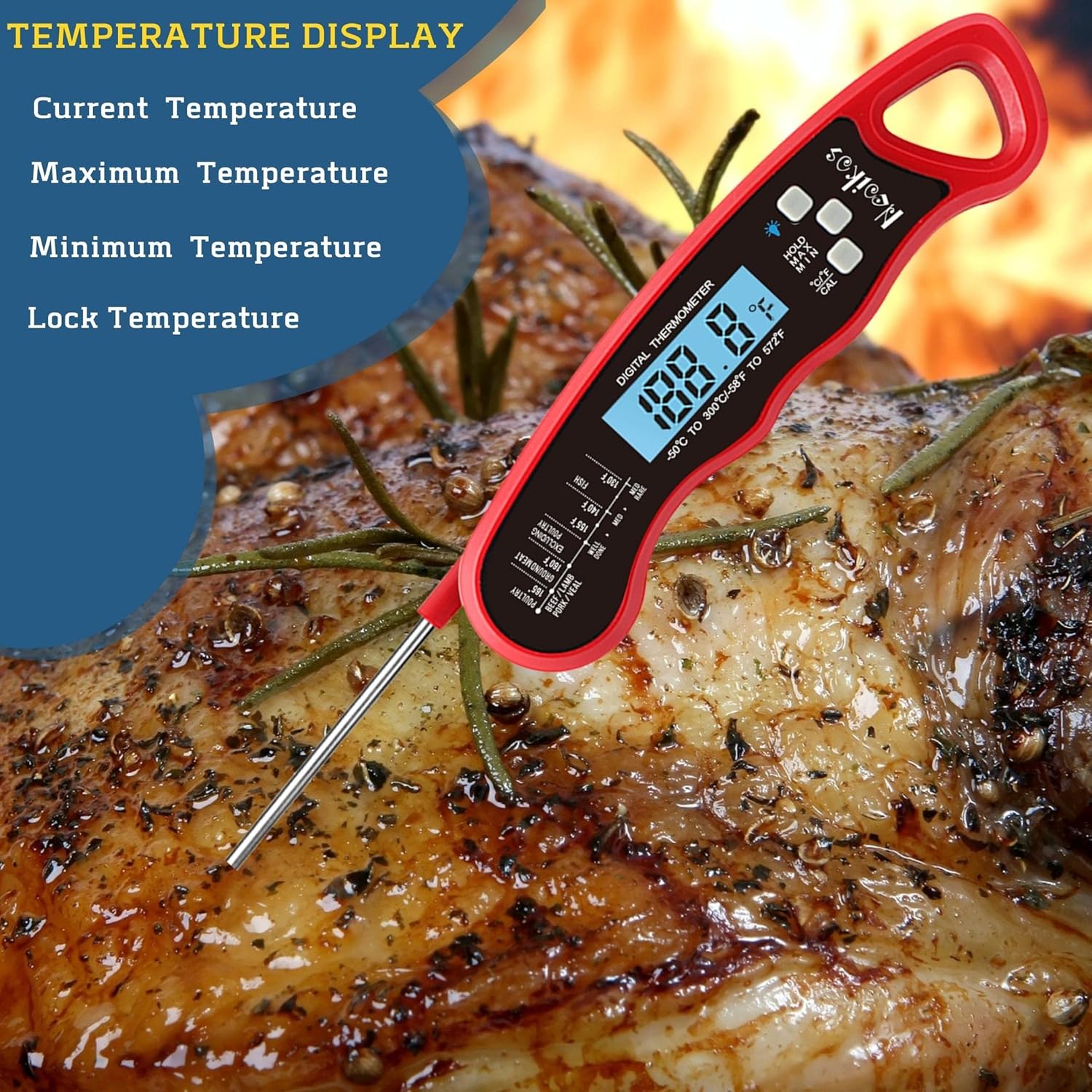 Review Neoikos Digital Meat Food Thermometer 23S Instant Read