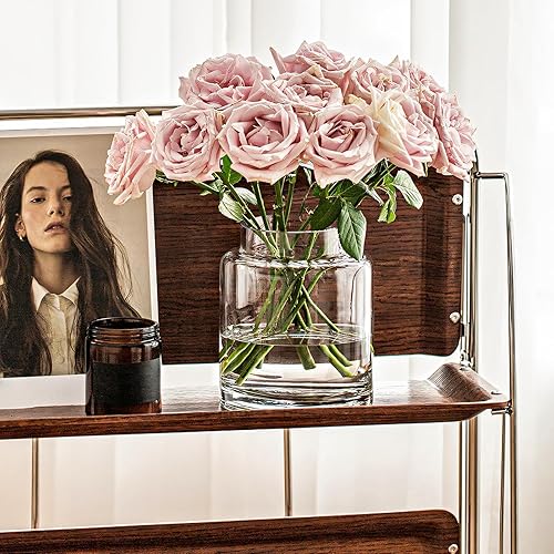 Miniatura 6 de Jarrones transparentes para centros de mesa, jarrón grande de vidrio de 9 pulgadas para ramo, anteojos, decoración del hogar, decoración moderna