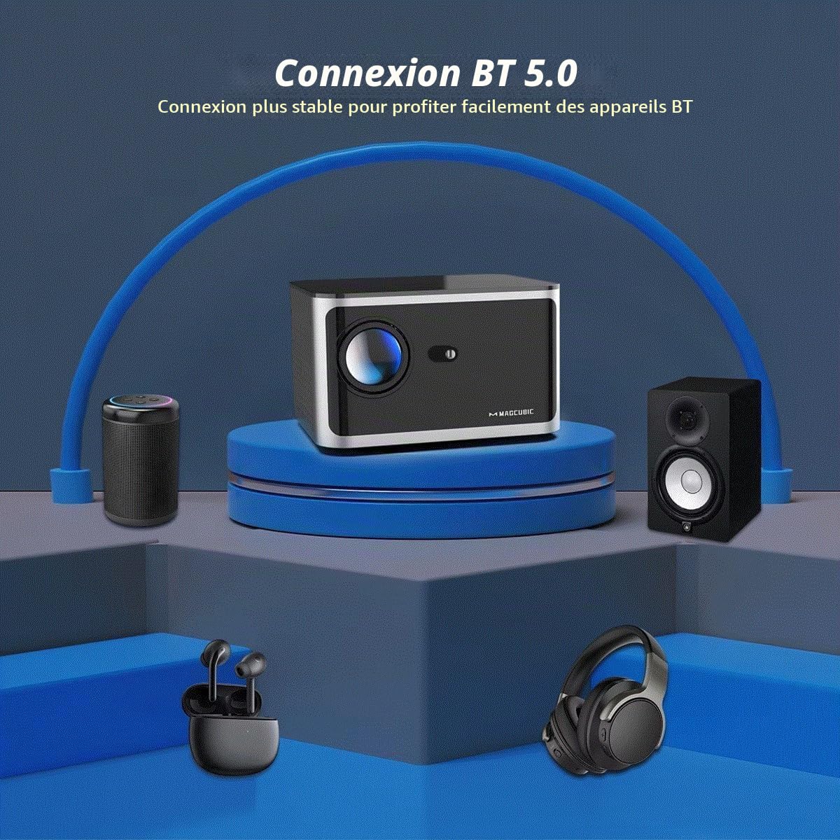 Projecteur Home cinéma HY350 Pro Android 14 4K Full HD 1080P WiFi 6 Commande vocale Allwinner H713 Mise au Point électronique BT5.0