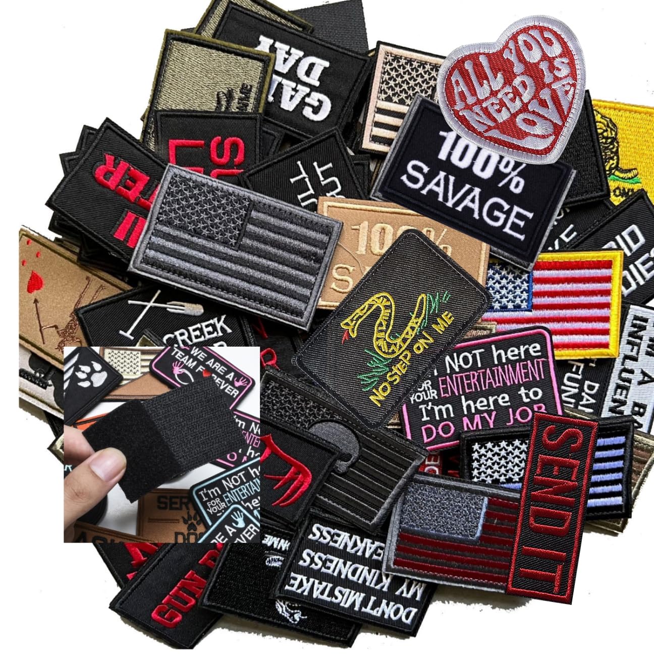 Snogisa 20Pcs Random Funny Flag Patch,Military Patches Set for Tactical Caps, Bags, Backpacks, Tactical Vest, Military Uniforms (20 Pieces)