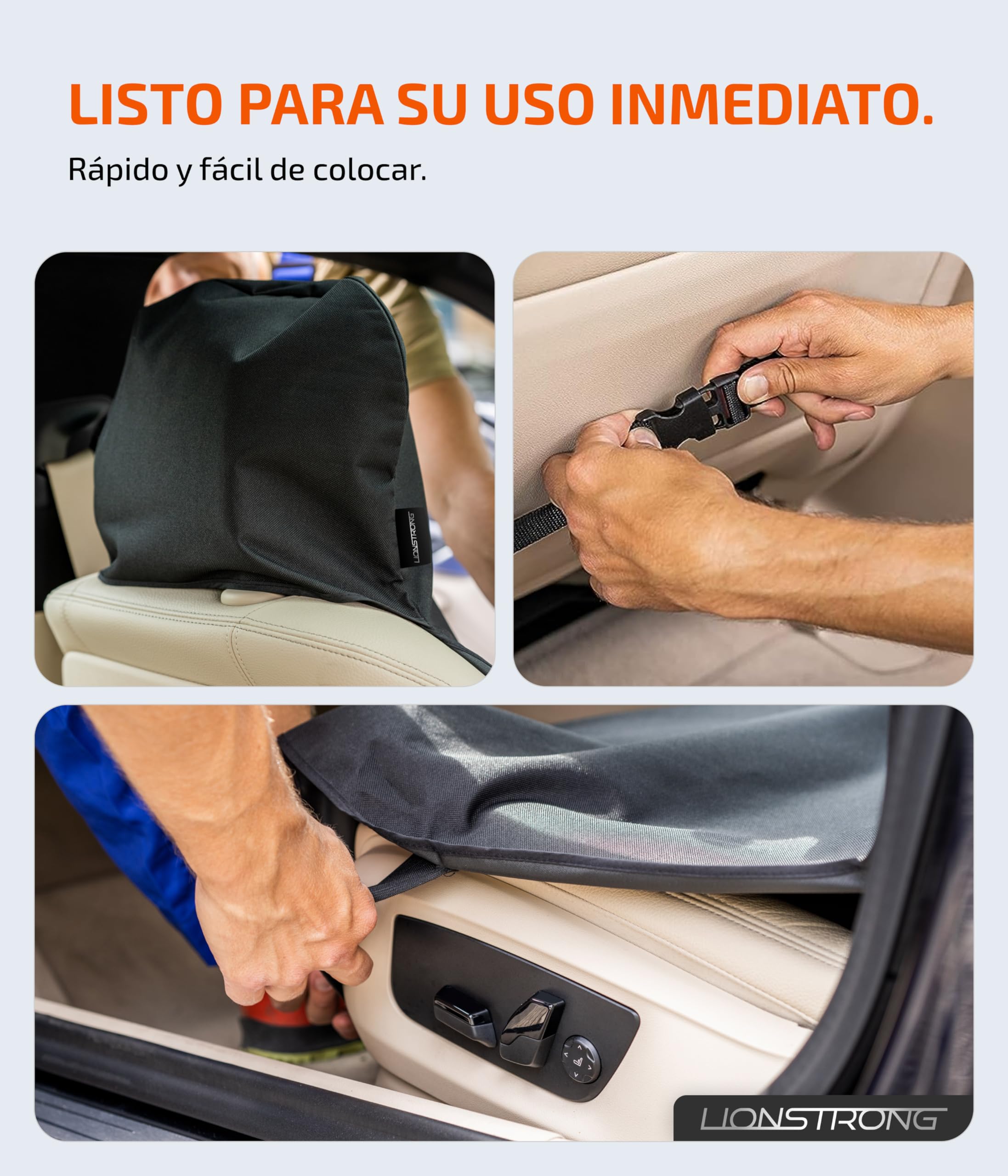 LIONSTRONG - Protector Universal para Asiento de Coche - Funda Asiento Coche - Material Impermeable (Poliéster)