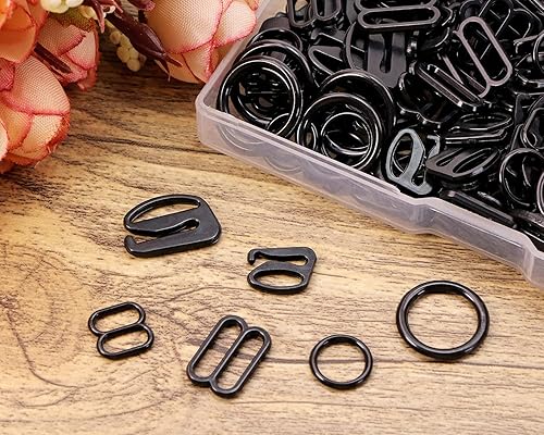 Miniatura 3 de Tupalizy 240 ganchos de correa de sujetador para coser bikini halter traje de baño tops lencería anillos nylon traje de baño clips cierre deslizantes