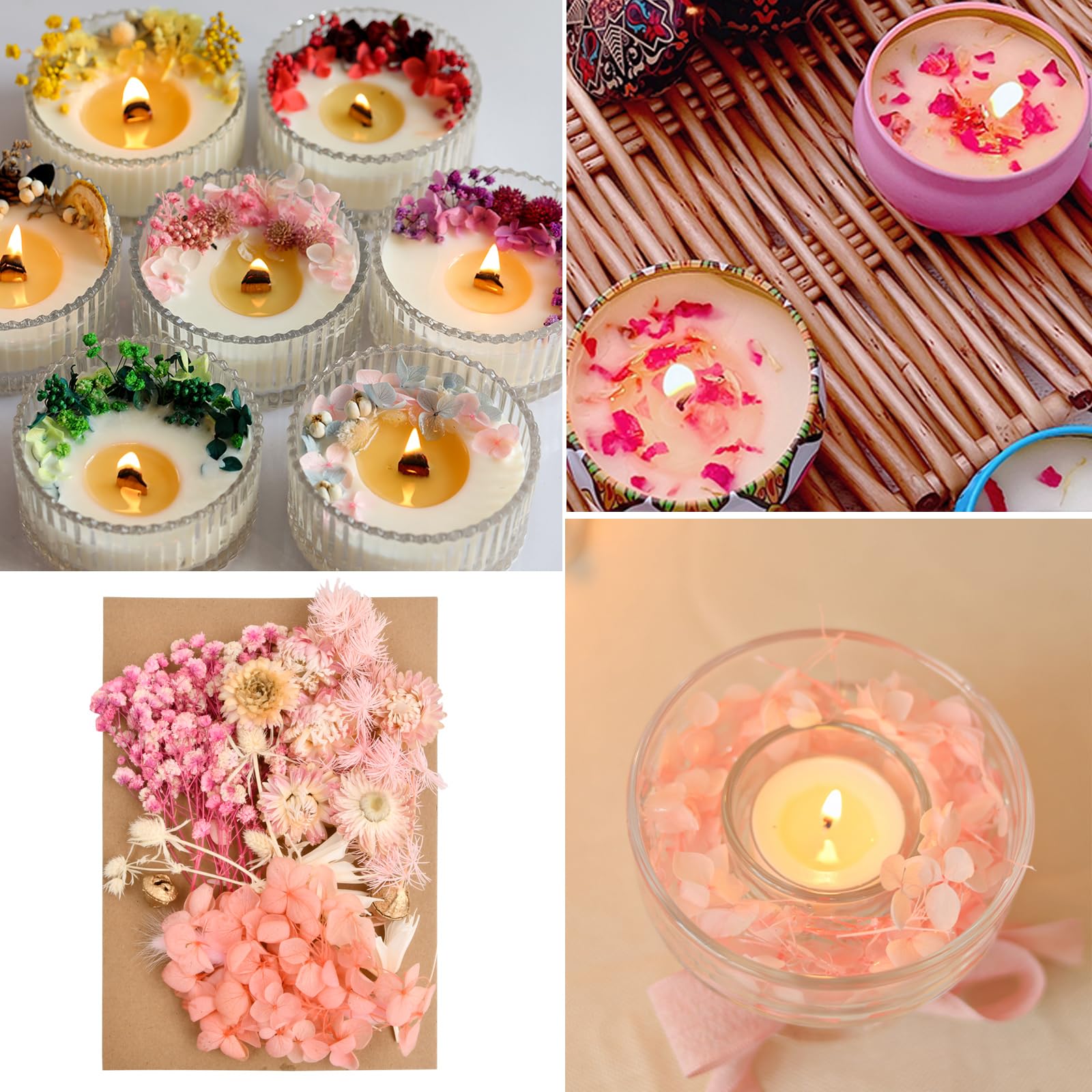 Fleurs Séchées Naturelles - Lot De Pétales Pressés Pour Scrapbooking Et Déco Créative