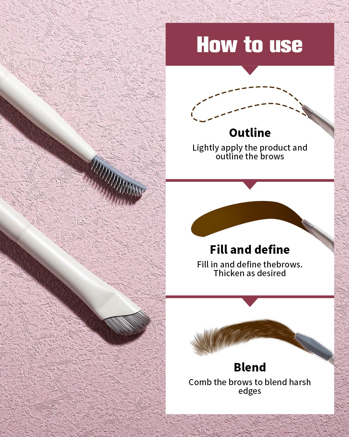 EIGSHOW Eyebrow Brush, Sickle Angled Eye Brow Brush - Image 3