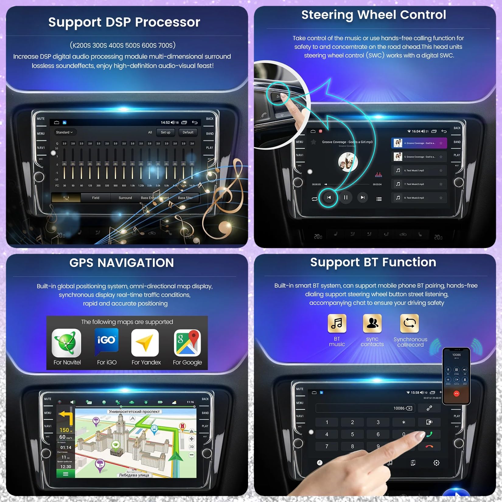 9 cali Android 12 Radio samochodowe 2 DIN dla Benz Smart Fortwo 2011-2015 z kamerą zapasową sterowanie kierownicą Bluetooth GPS Navi CarPlay Wireless FM WiFi (rozmiar: S400 4+64G)