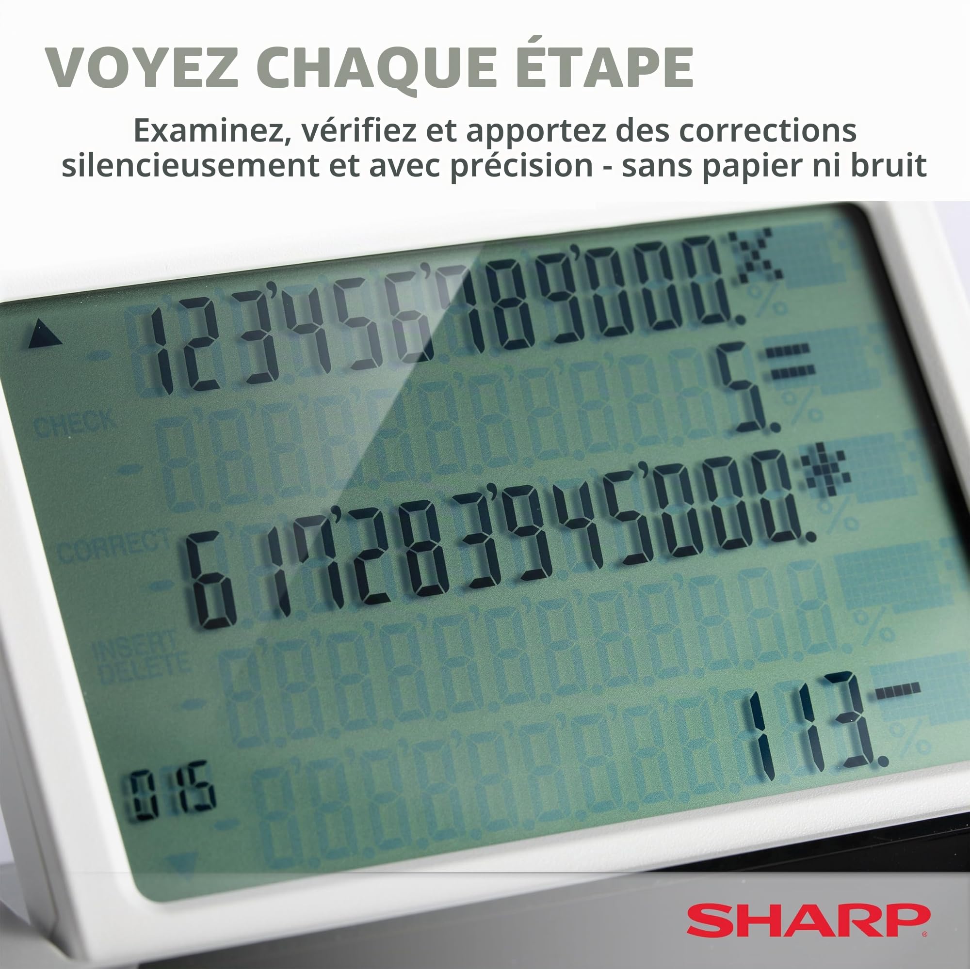 Sharp EL-1901 - Calculatrice d'impression sans Papier Blanc