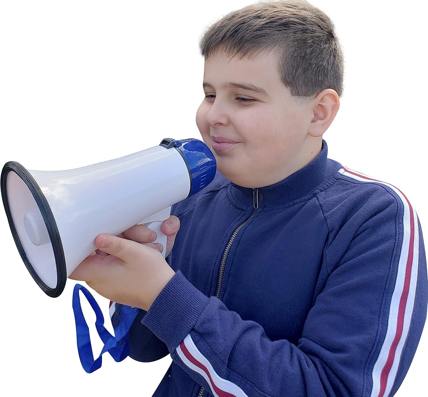 Zugar Land Large Portable Handheld RED Megaphone (Battery Operated) Includes Strap. with Siren and Microphone. Loud and Perfect for Parties and Sport Events! (Red) : Sports & Outdoors