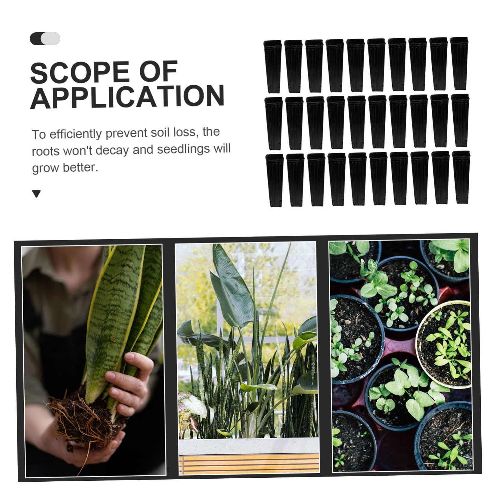 Paquet de Culture Noirs Épaissis pour Semis, Godets Profonds 10x30 Cm, 50 Pièces – pour Plantation de Fruits, Jardinage et Pépinière, Perméables et Résistants Soleil
