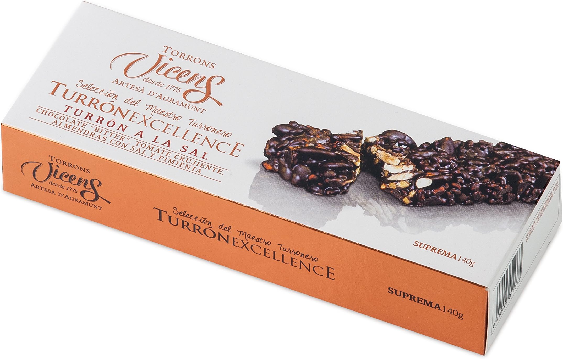Dark Chocolate and Almond Turrón with Sea Salt by Vicens