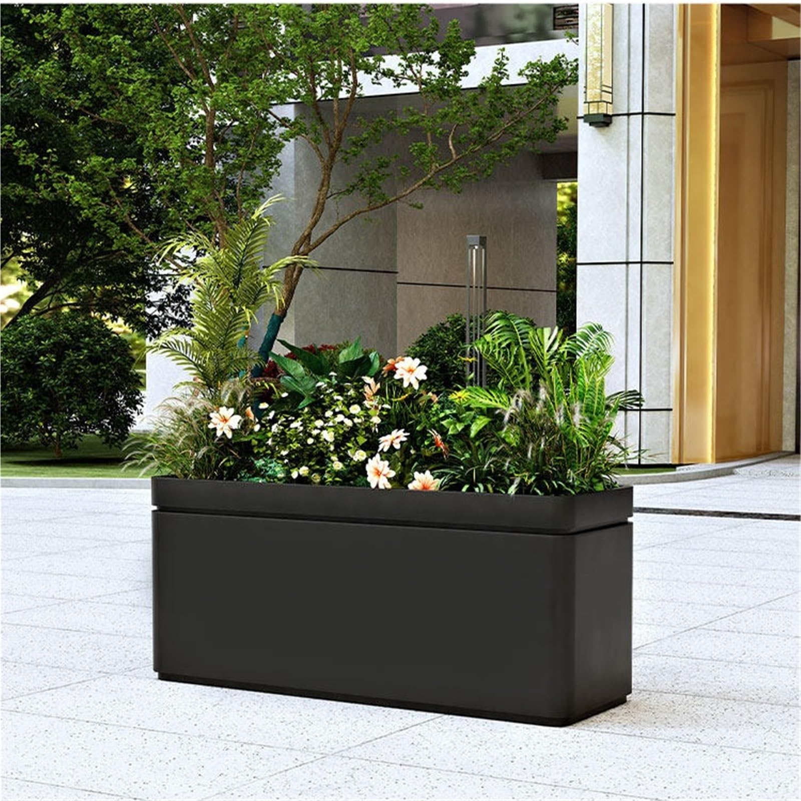 jardineras de jardín Valla de partición Cama Flores Jardín Caja Cultivo Macetero Contenedor | Aplicable a varios escenarios(Medio)