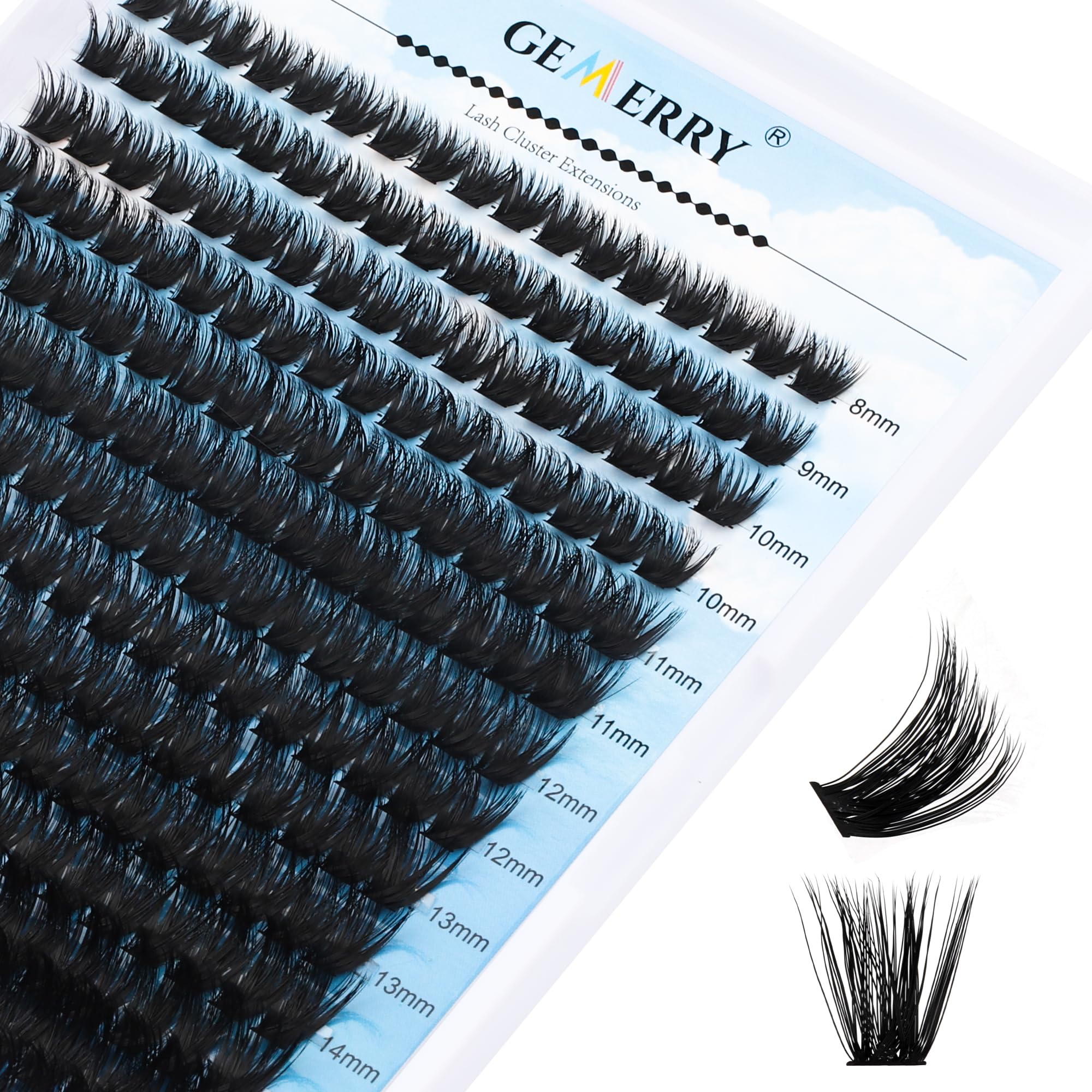 Kit De Extensión De Pestañas Postizas Individuales DIY con 240 PCS 8-16mm Pestañas Pelo a Pelo y Pegamento Pinzas Gemerry (30+40D) — view 15