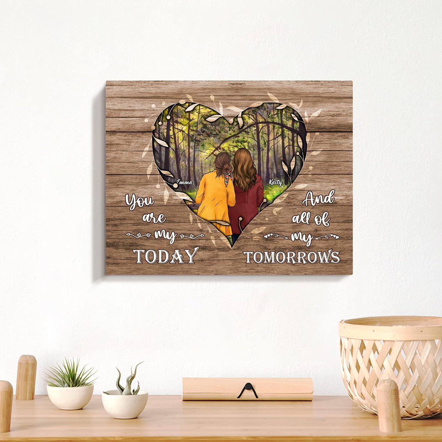 GOSSBY Personalized Custom Canvas (Woman and Woman) You are my today and all of my tomorrows Anniversary Canvas For Couple Custom, Funny Couple Canvas, Couple Canvas For Him and Her Love Mr & Mrs Coup