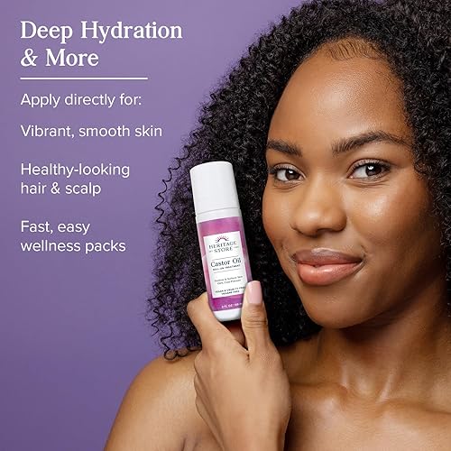 Miniatura 2 de HERITAGE STORE Tratamiento nutritivo roll-on de aceite de ricino, hidratación específica para el cuidado de la piel, cuidado del cabello, envoltura