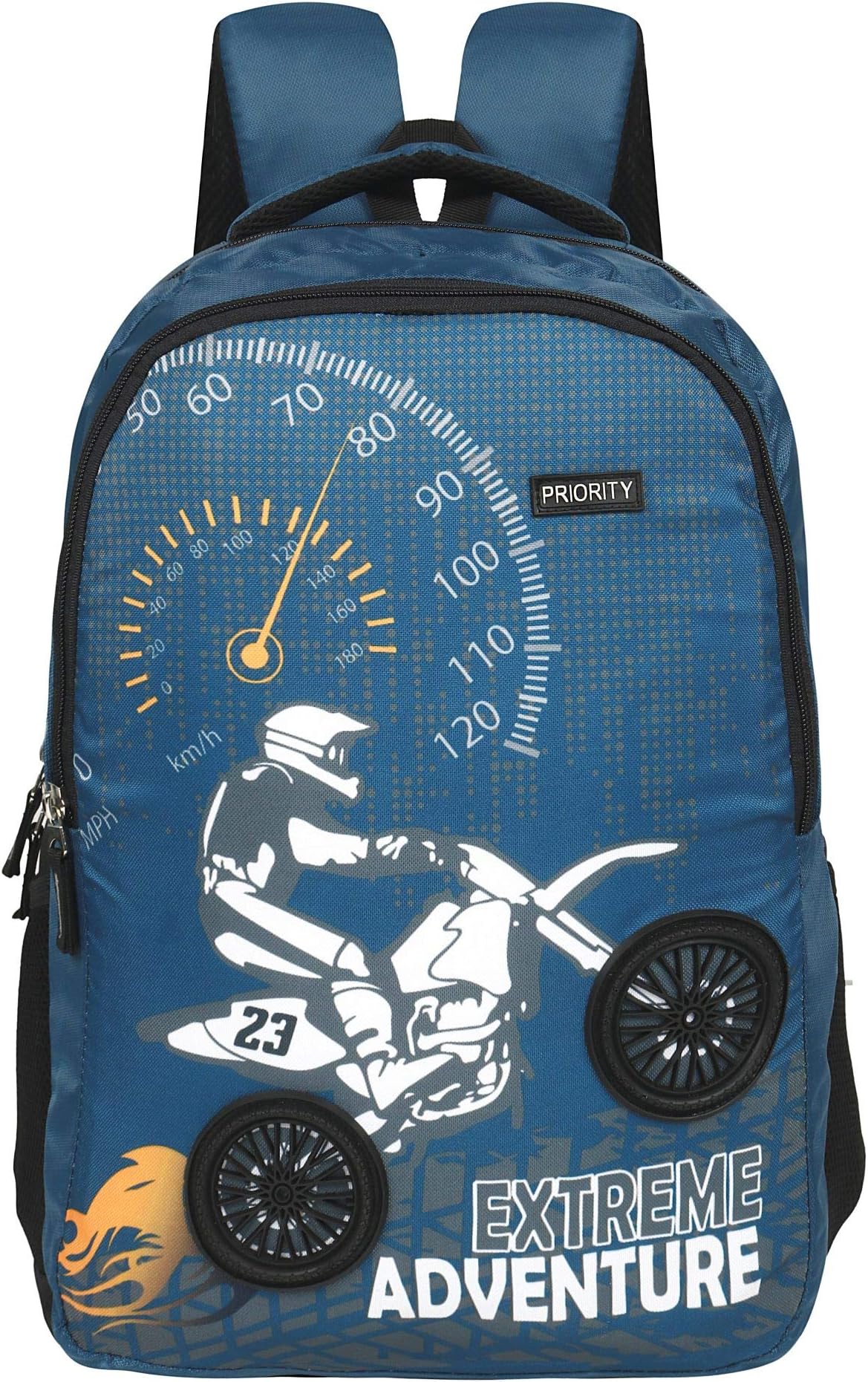 PriorityGo Getters 008 Extreme Adventure 32 litres Navy Blue Polyester Stylish College Bag | Casual Backpack for Boy's & Girl's (25282)