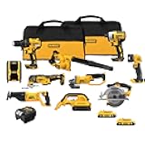 20V MAX Power Tool Combo Kit, 10 Tool Cordless Power Tool Set, 2 Batteries, Charger and 2 Bags Included, Dewalt Brushless Combo Kit (DCK1021D2)