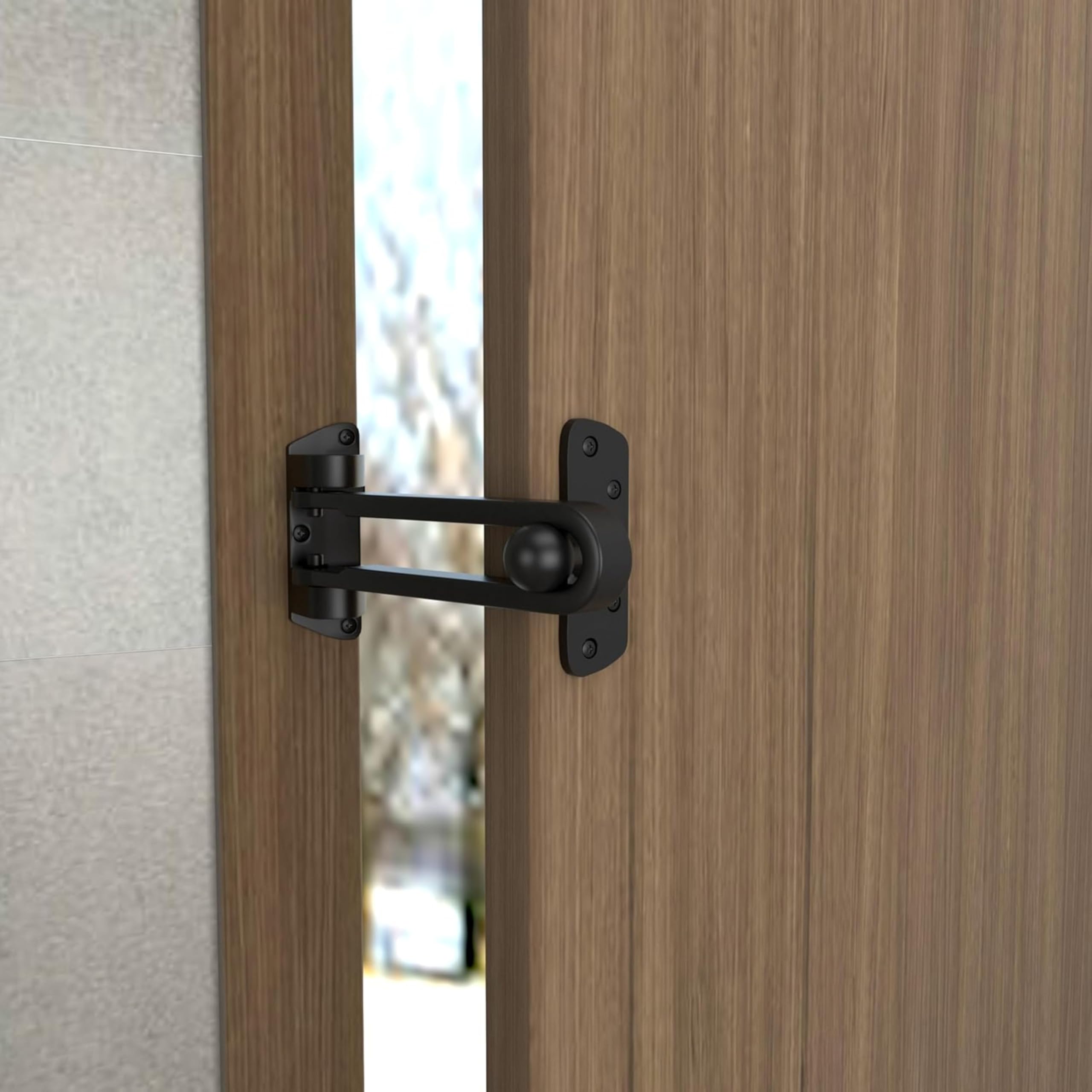 JIALTO High-Security Swing Bar Door Guard Lock — Heavy-Duty Brass Auxiliary Safety Latch for Home, Office & Hotel (Black, Pack of - 1)-image-25