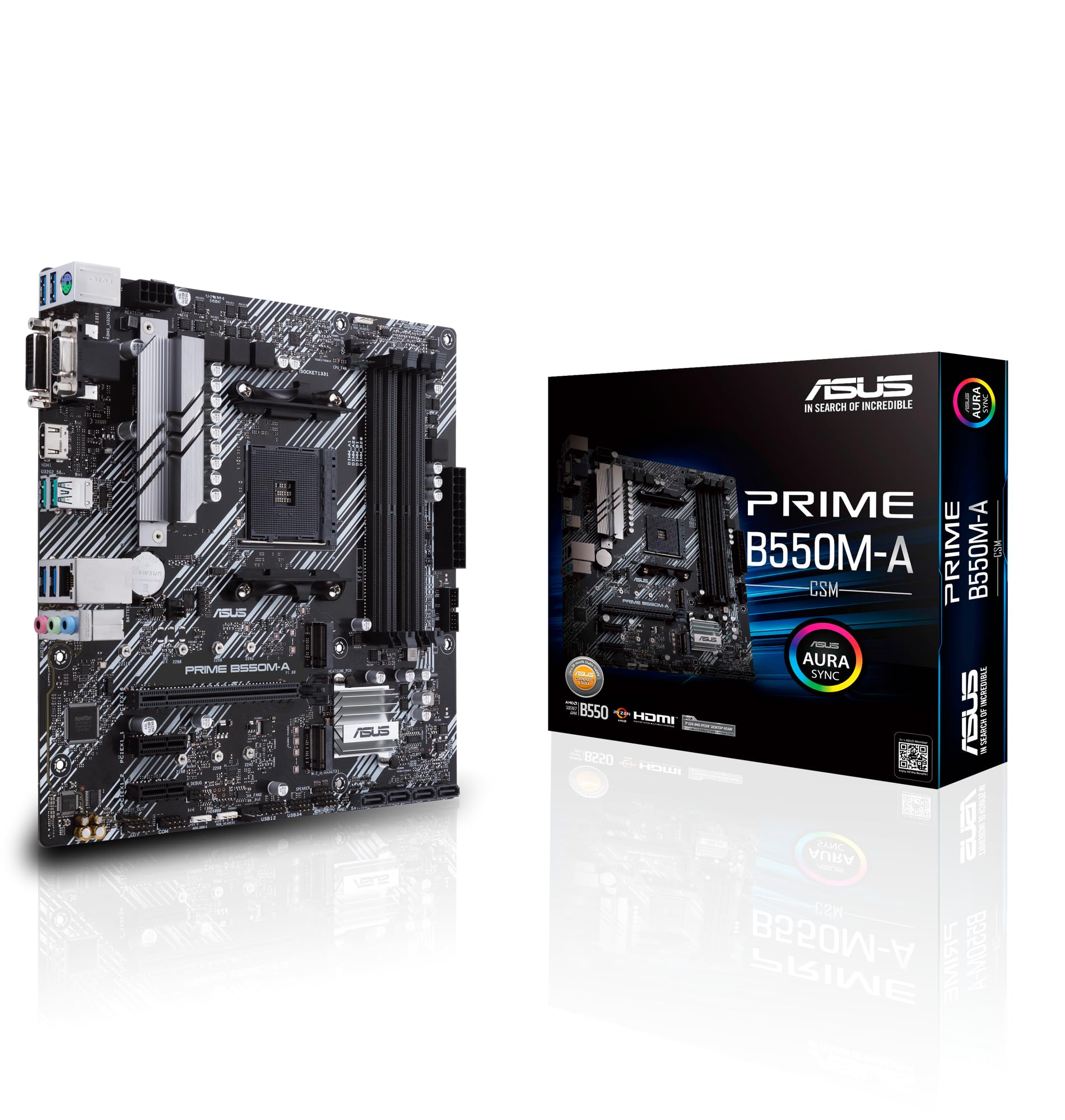 Asus Prime B550M-A/csm - Motherboard - Micro Atx - Socket Am4 - Amd B550 - Usb 3.2 Gen 1, Usb 3.2 Gen 2 - Gigabit Lan - OnboarD-Grafik (cpu Erforderl