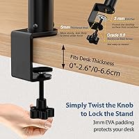 Vista 4 de Juego de 2 soportes de altavoz con abrazadera de escritorio para monitor de estudio, altura ajustable