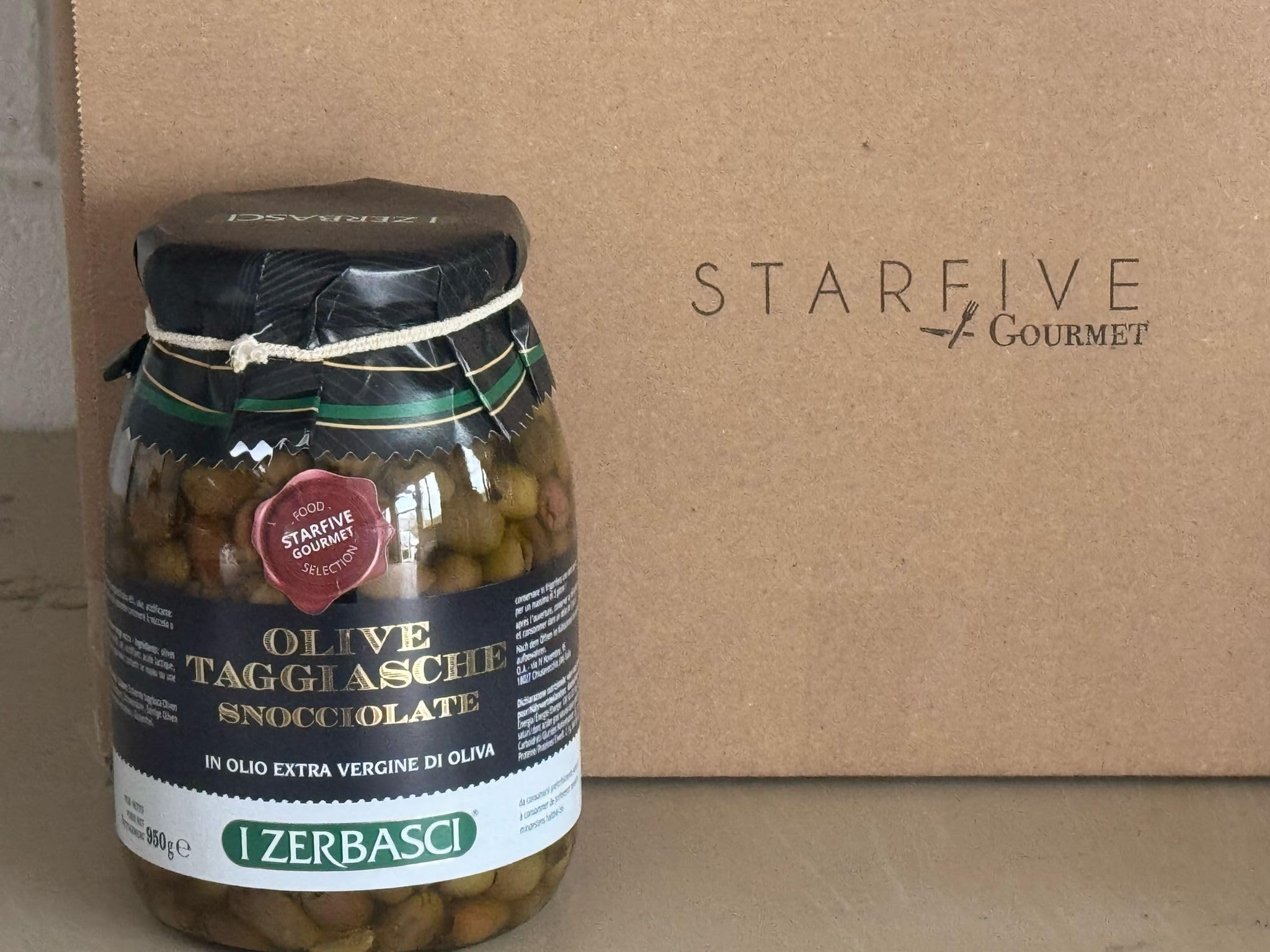 Olive snocciolate taggiasche in olio evo - vaso vetro 950 gr