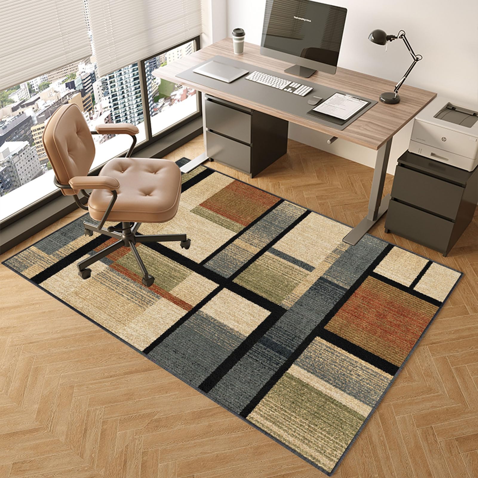 TOYOCC Desk Chair Mat Heavy Duty Office Chair Mats for Carpeted and Hardwood Floor 70 x 100 cm Carpet Protector Chair Mats for Home and Office Floor Mat, Gaming Chair Mat Rolling Computer Chair Mat