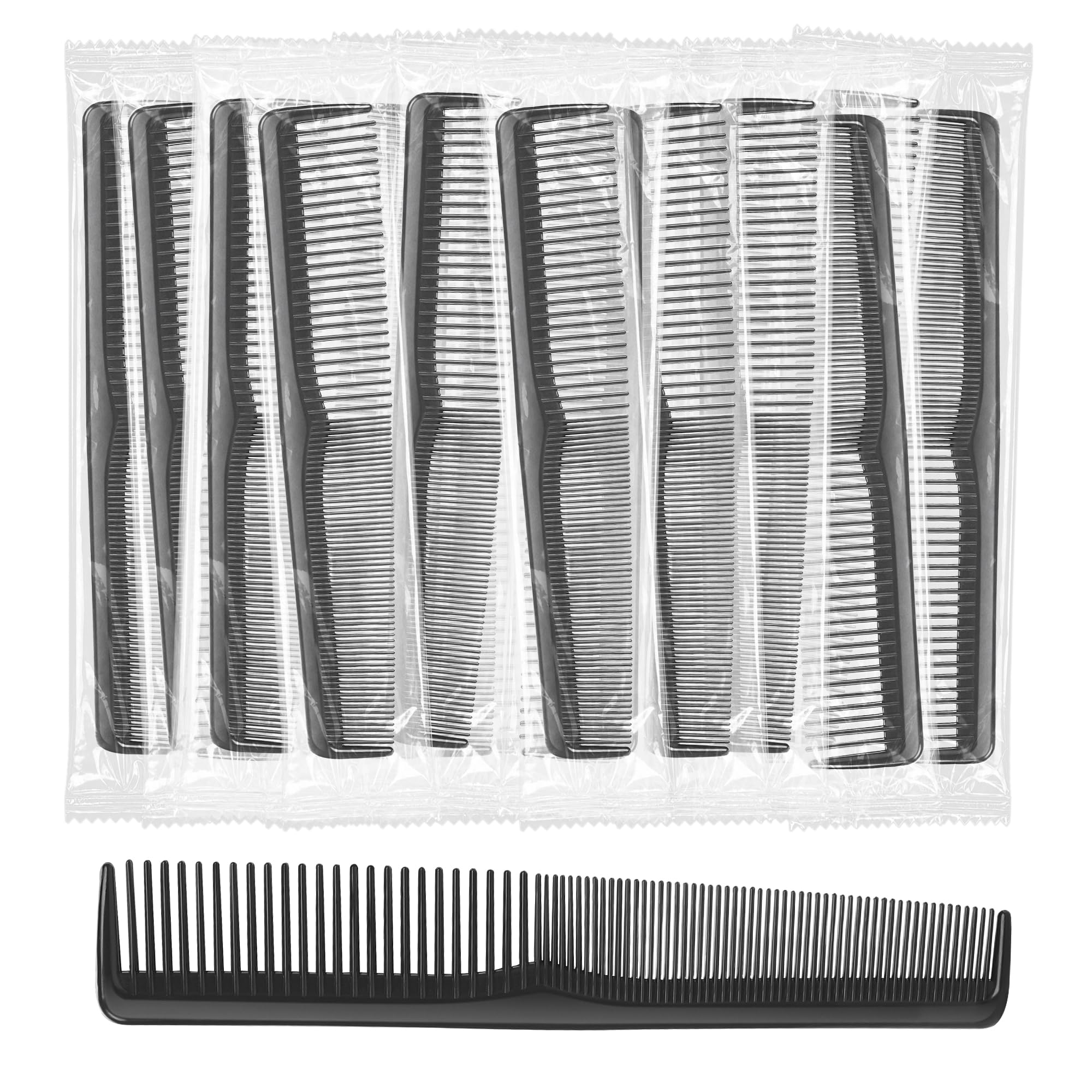 Pettini usa e getta, set di 100 pettini multipack, pettine liscio con tasca, denti densi, pettini neri, adatti per mettere in giacca, borsa per auto, bagno (confezione da 100)