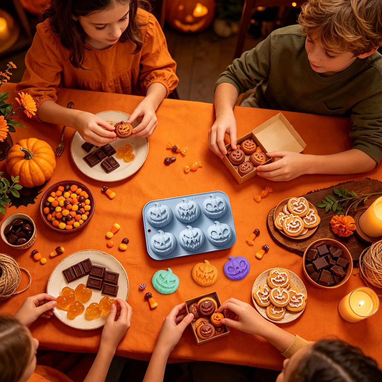 Stampo in Silicone a Forma di Halloween 6 Cavità Silicone Facile Sformatura