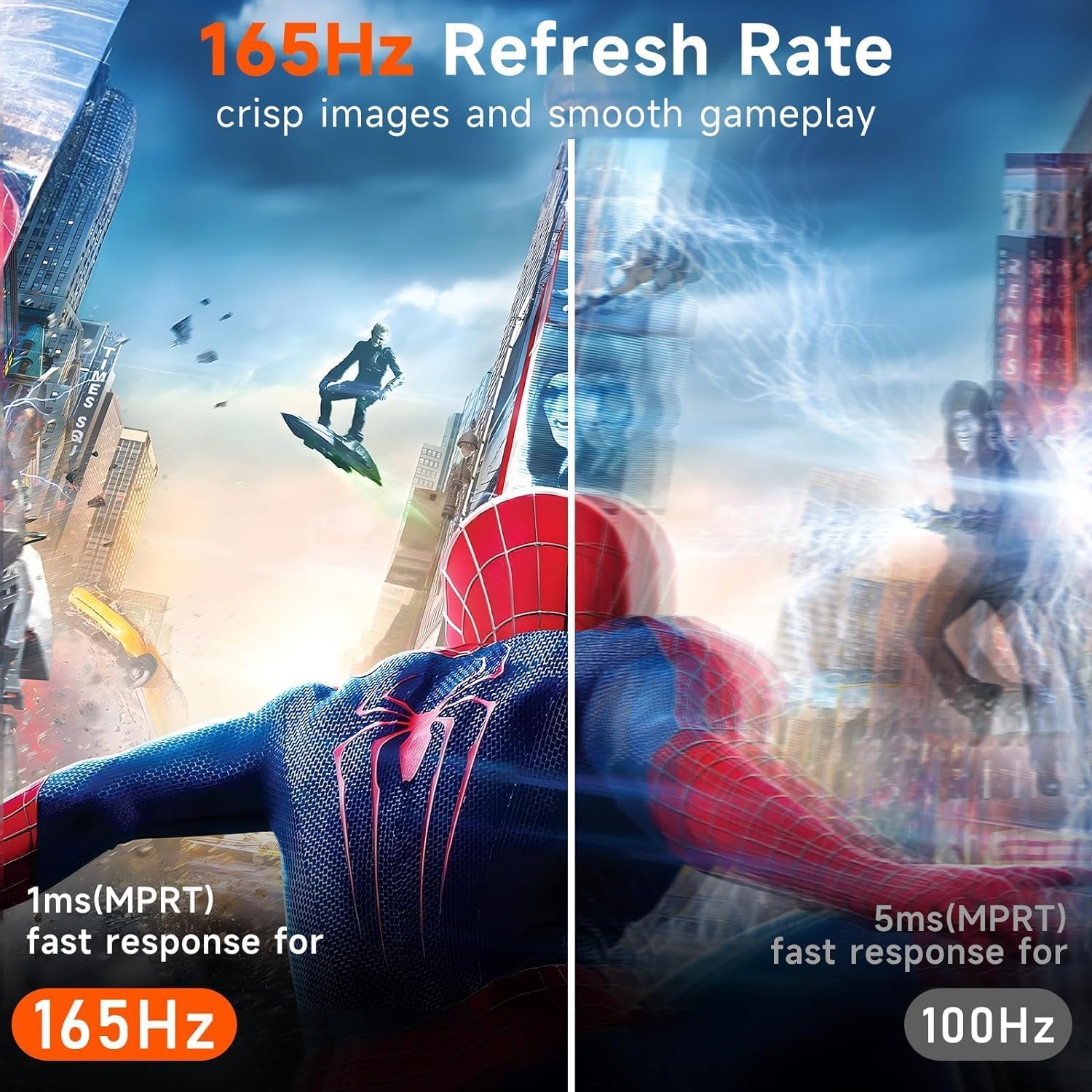 XGaming Monitor Gaming 27 Pollici,165Hz,2k QHD 2560x1440, 99% sRGB,HDR10, 1MS,PC Monitor 144Hz, VA Panel,FreeSync Compatible,Low Blue Light Eye Care,HDMI(2.0),DP(1.4,) VESA