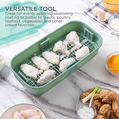 Miniatura 5 de COOK WITH COLOR Recipiente plegable para rebozar sin ensuciar, ideal para pescado frito, pollo frito, aros de cebolla, alas y más