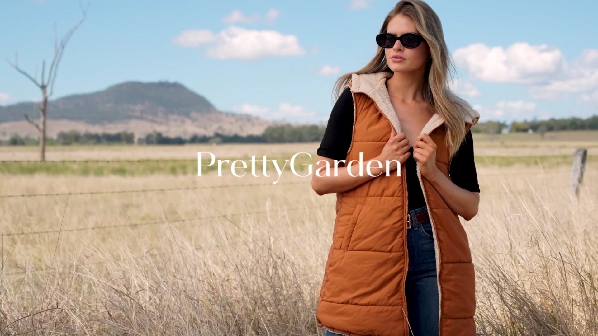 PRETTYGARDEN Womens 2025 Fall Reversible Long Vests Sleeveless