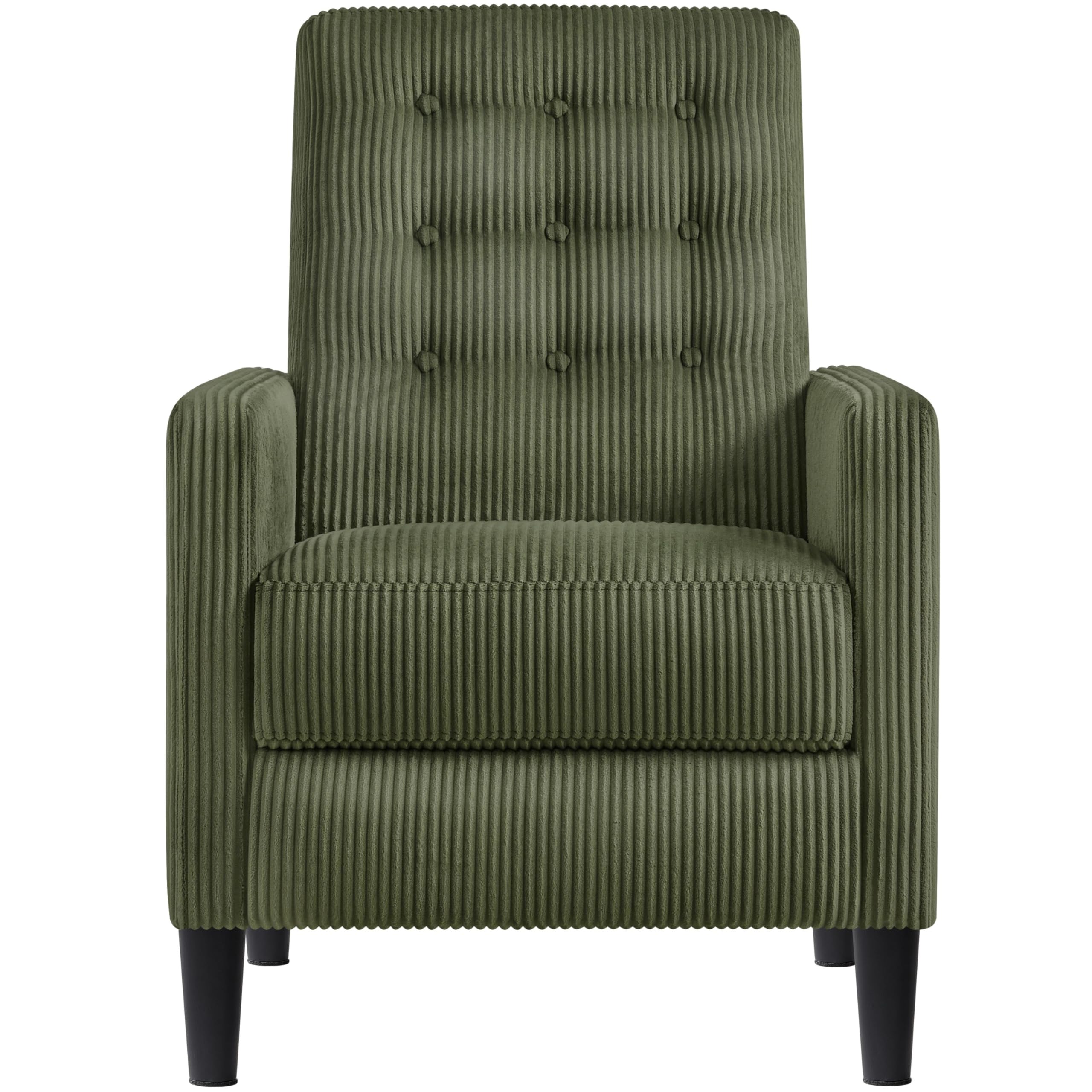 Yaheetech Modern Corduroy Recliner Chair Adjustable Sofa Lounge Comfy Armchair with Soft Padded Seat for Living Room/Bedroom/Home Theater, Dark Green
